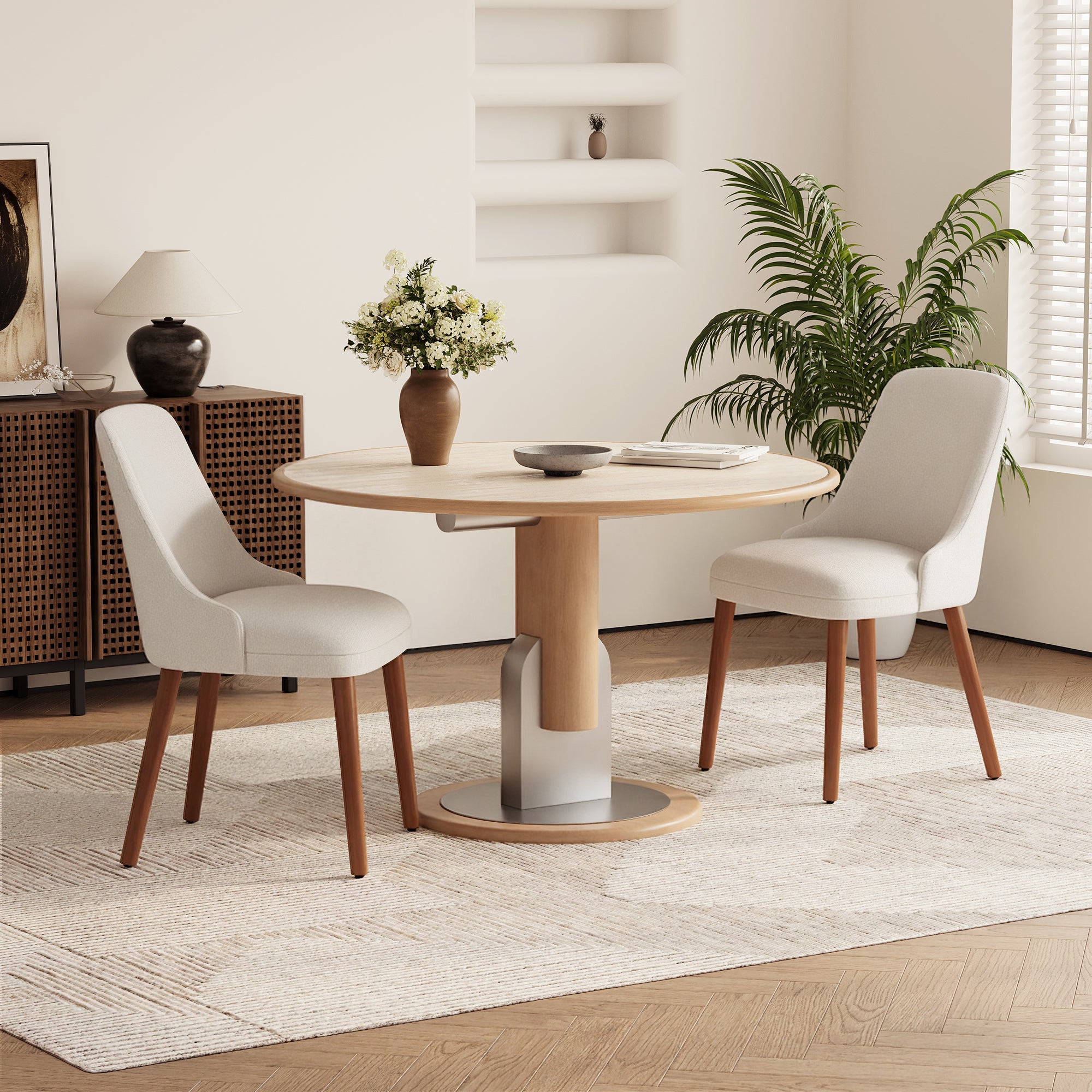 Minimalist Modern Dining Chair with backrest, set of 2