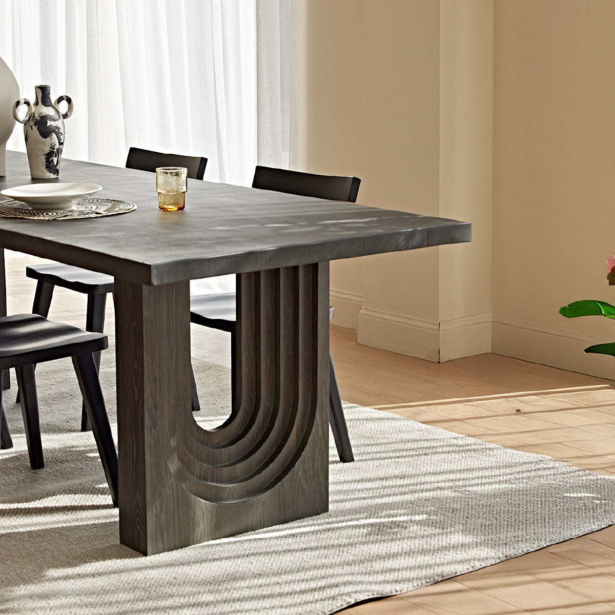 COLAMY ARCUS Modern Sculptural Dining Table - 3