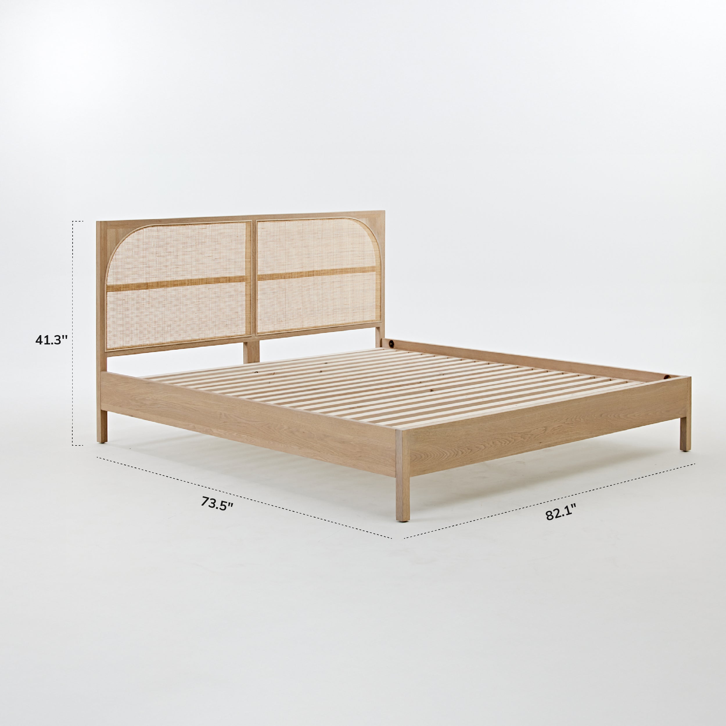 COLAMY RATTAN OAK Natural Bed