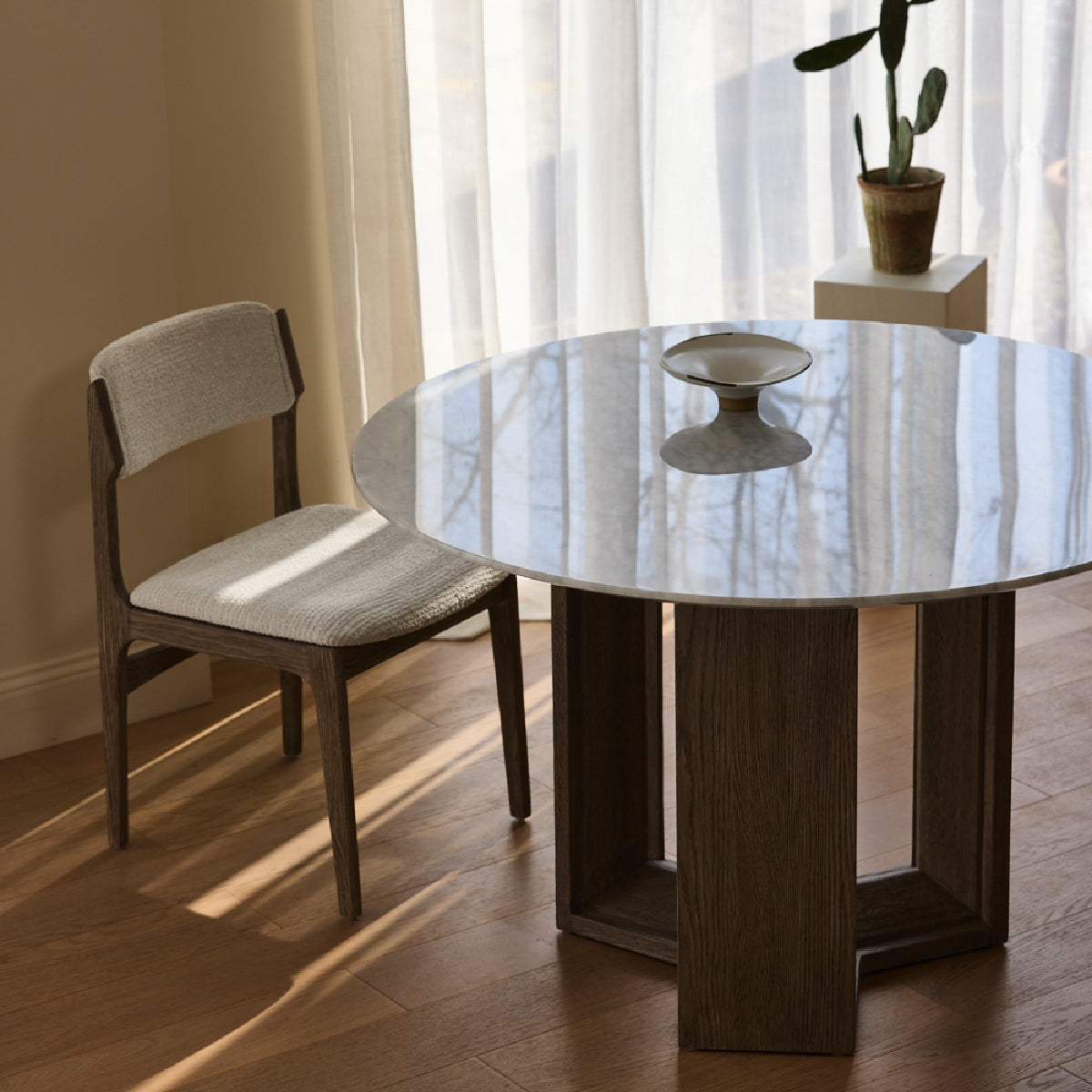 COLAMY Nordoak Modern Minimalist Dining Chair - 2