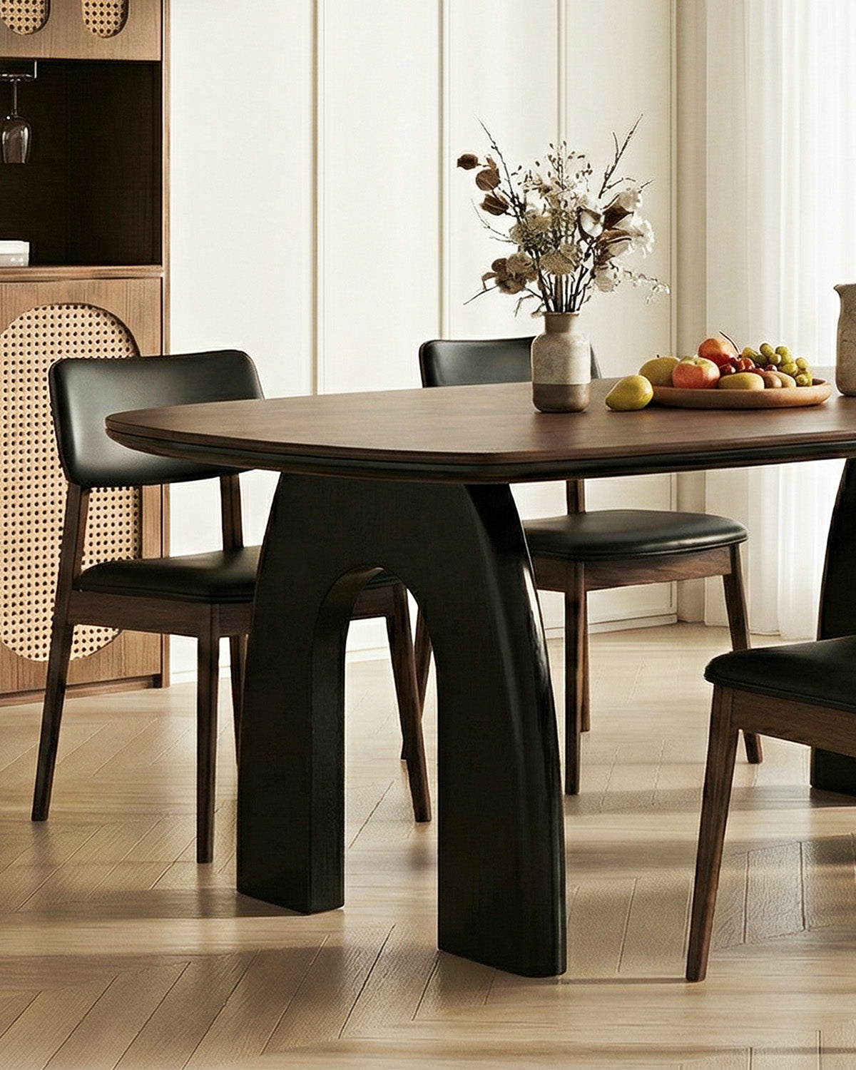 COLAMY VELMORA Walnut Extendable Dining Table Modern