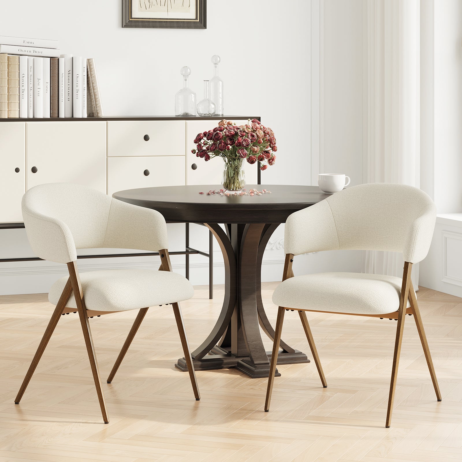 Scandinavian Style Velvet Dining Chair, set of 2