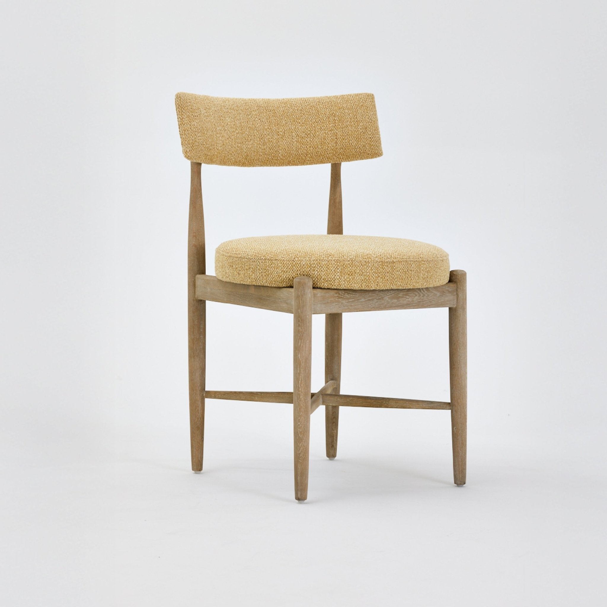 COLAMY AMBER Upholstered Oak Minimal Dining Chair