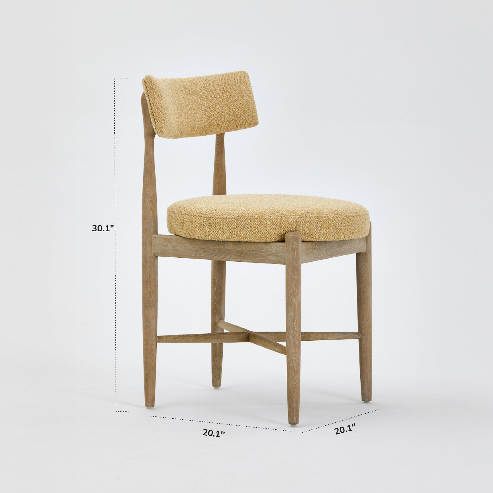 COLAMY AMBER Upholstered Oak Minimal Dining Chair