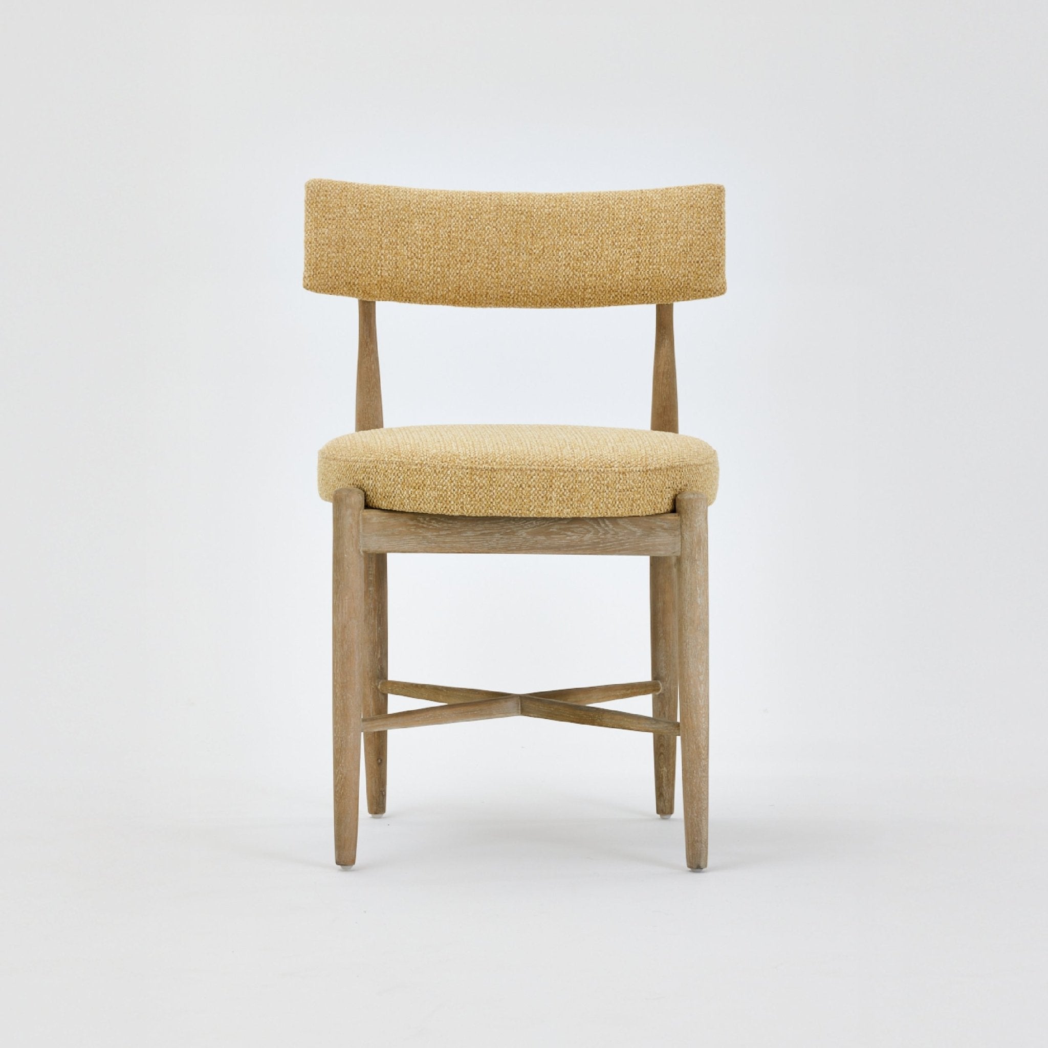COLAMY AMBER Upholstered Oak Minimal Dining Chair