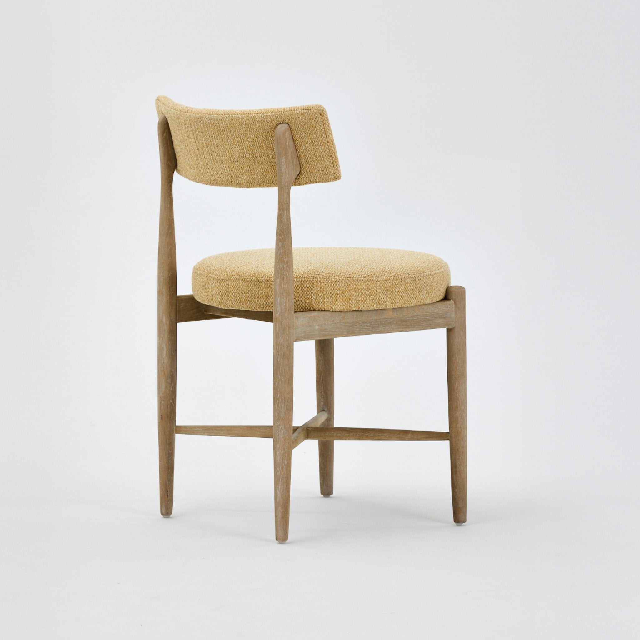 COLAMY AMBER Upholstered Oak Minimal Dining Chair