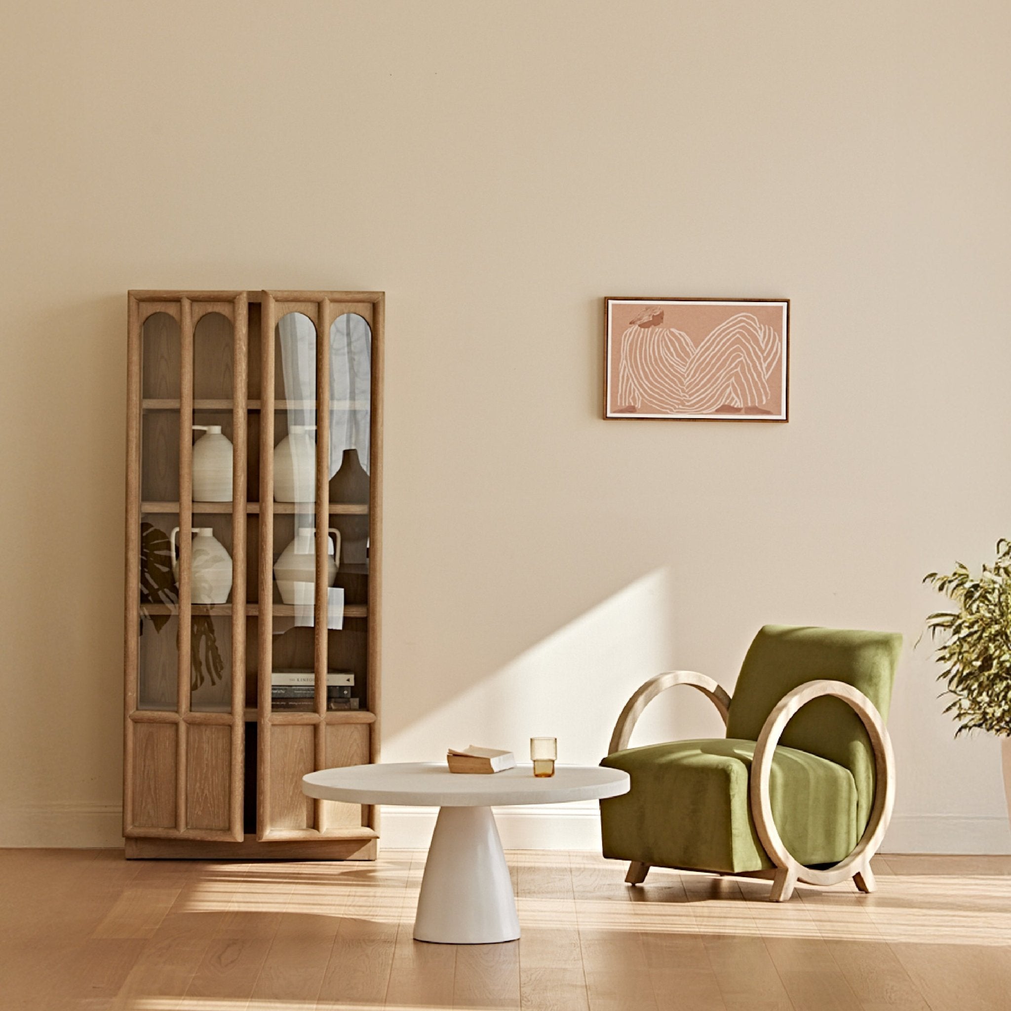 COLAMY ARCA Modern Vintage Display Cabinet - COLAMY