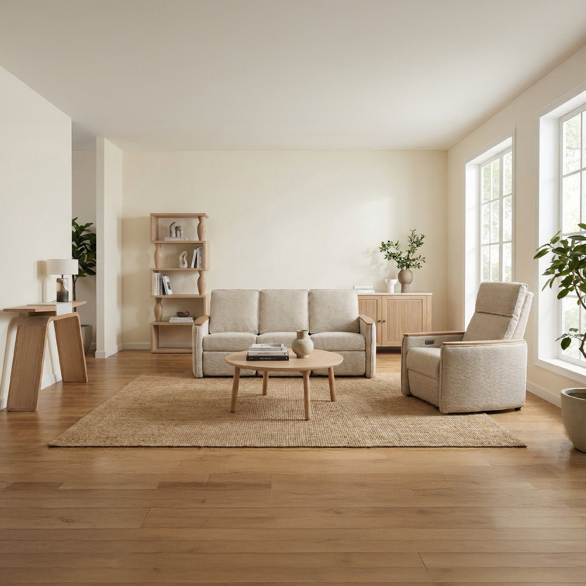 COLAMY ARCO Minimalist Wooden Console Table - COLAMY