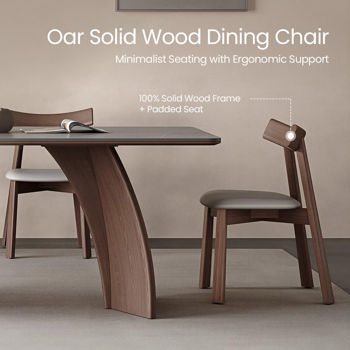 COLAMY ARCWOOD Mid - Century Wood Dining Chair - COLAMY