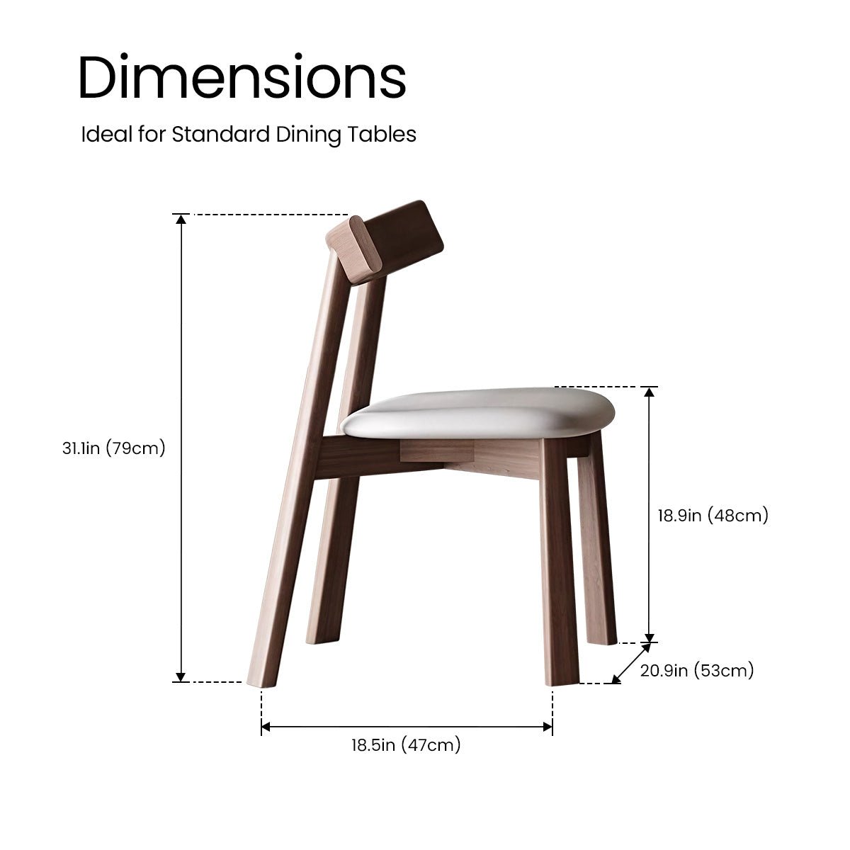 COLAMY ARCWOOD Mid - Century Wood Dining Chair - COLAMY
