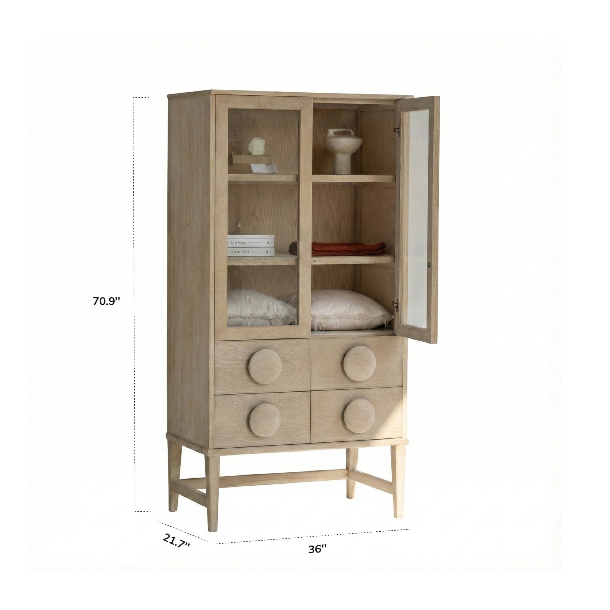 COLAMY AUREN Solid Wood Storage Cabinet - COLAMY