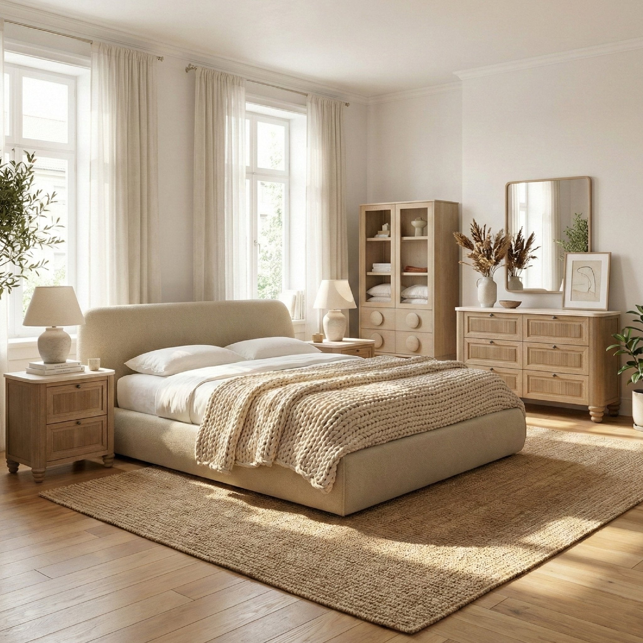 COLAMY AUREN Solid Wood Storage Cabinet - COLAMY