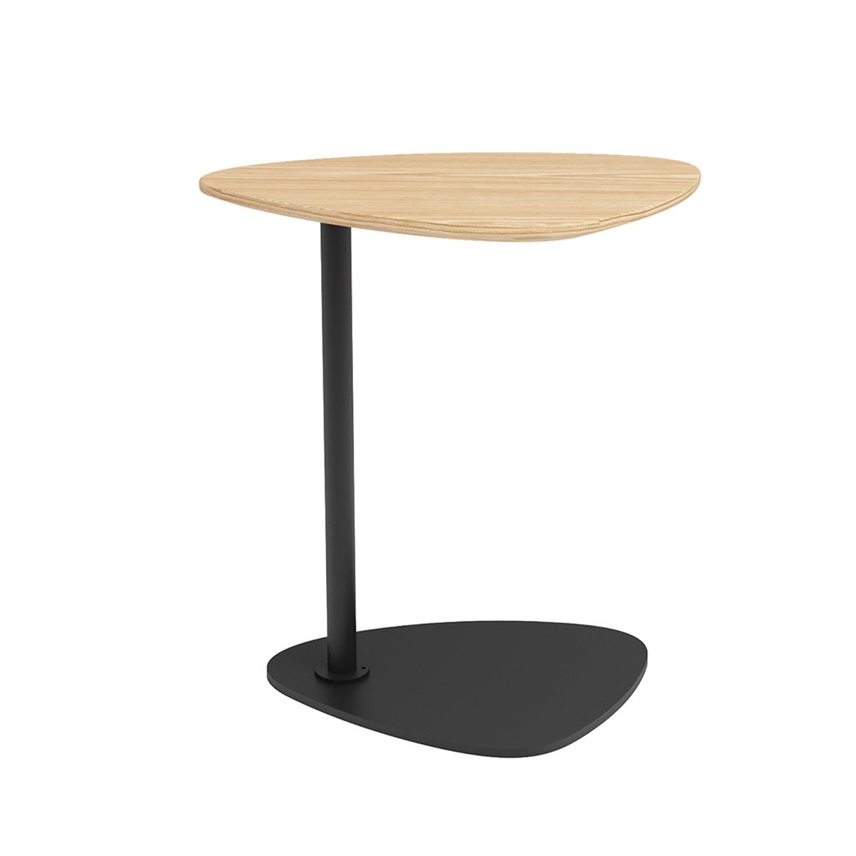 COLAMY AVERON Modern Solid Oak & Iron Side Table - COLAMY