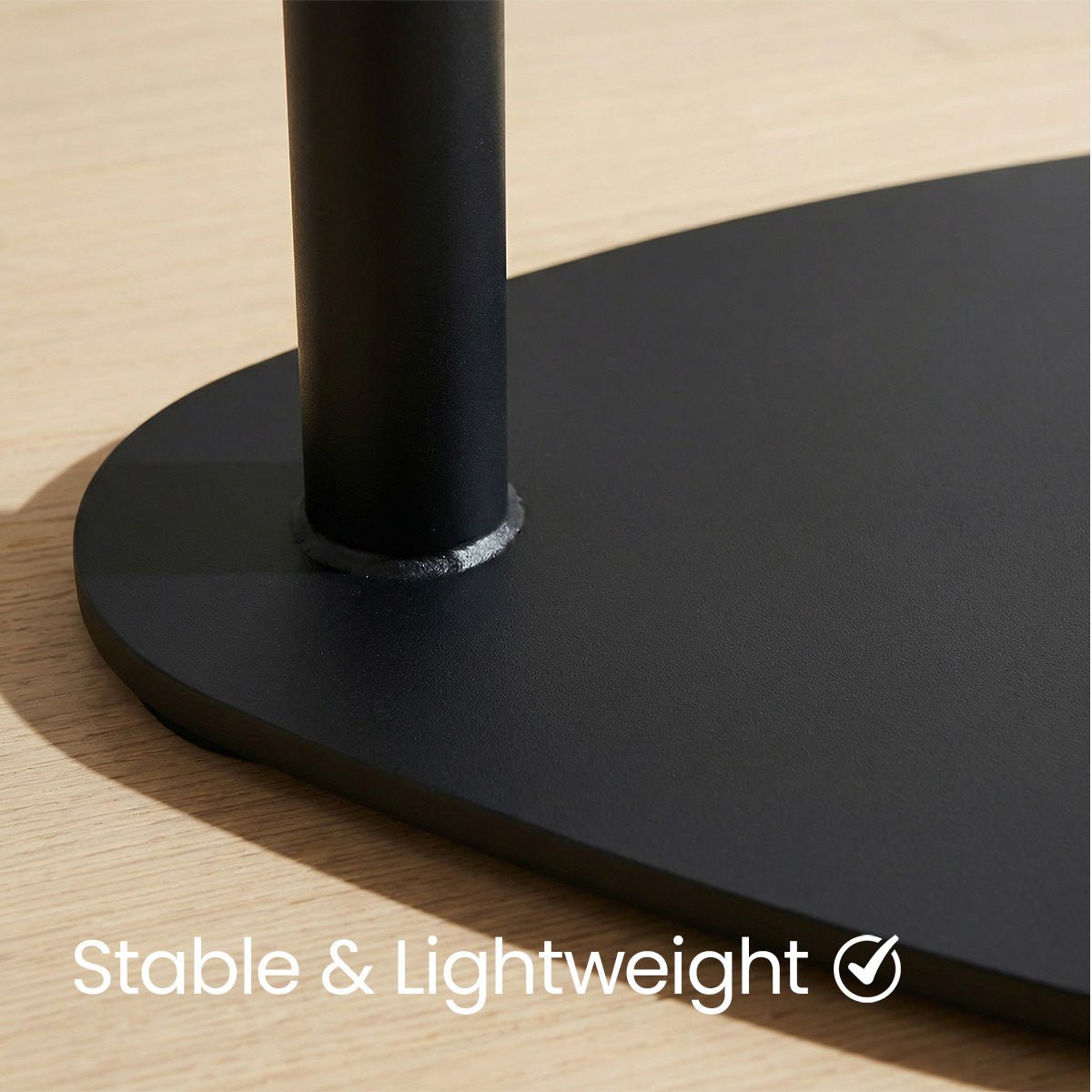 COLAMY AVERON Modern Solid Oak & Iron Side Table - COLAMY