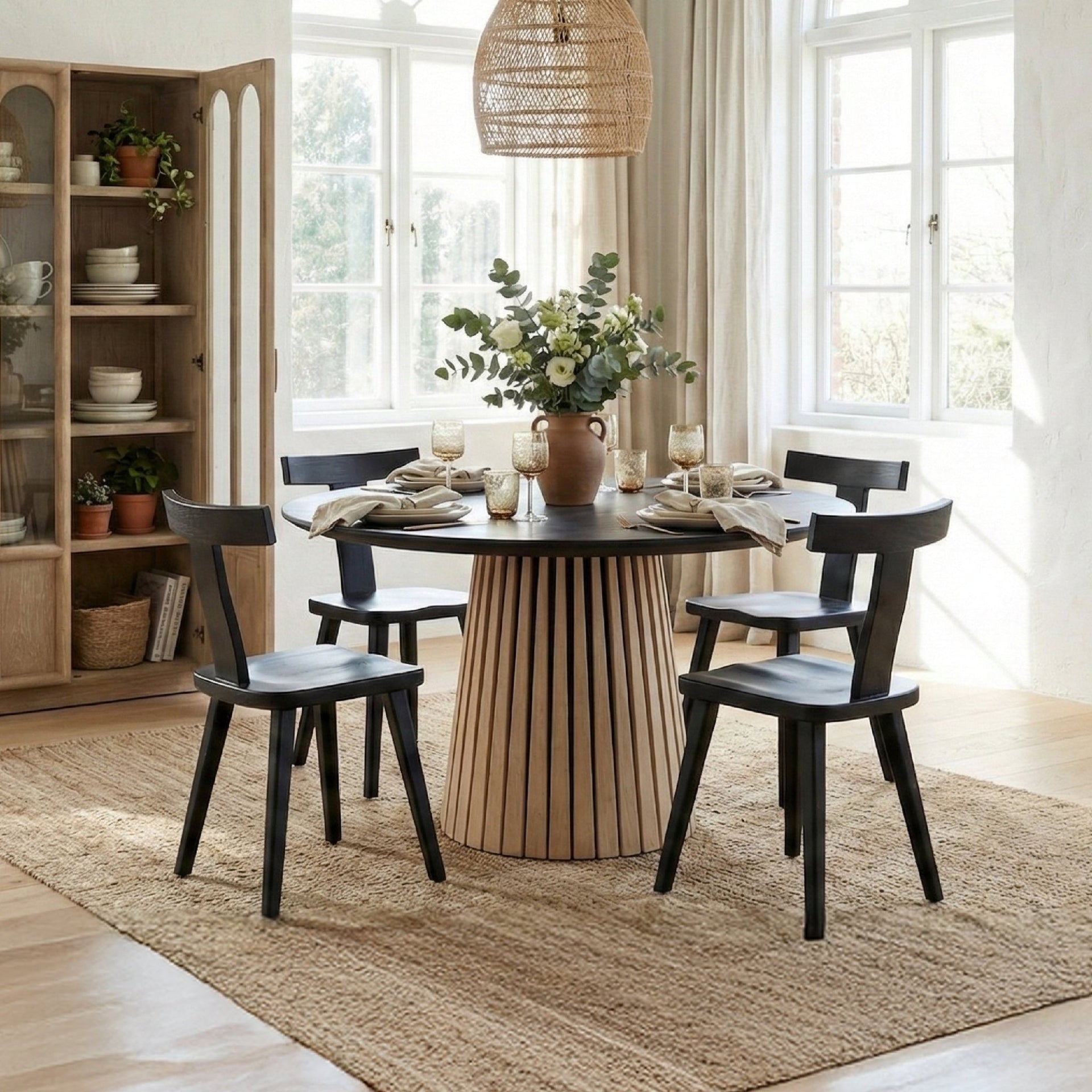 COLAMY AXION Architectural Round Dining Table - COLAMY