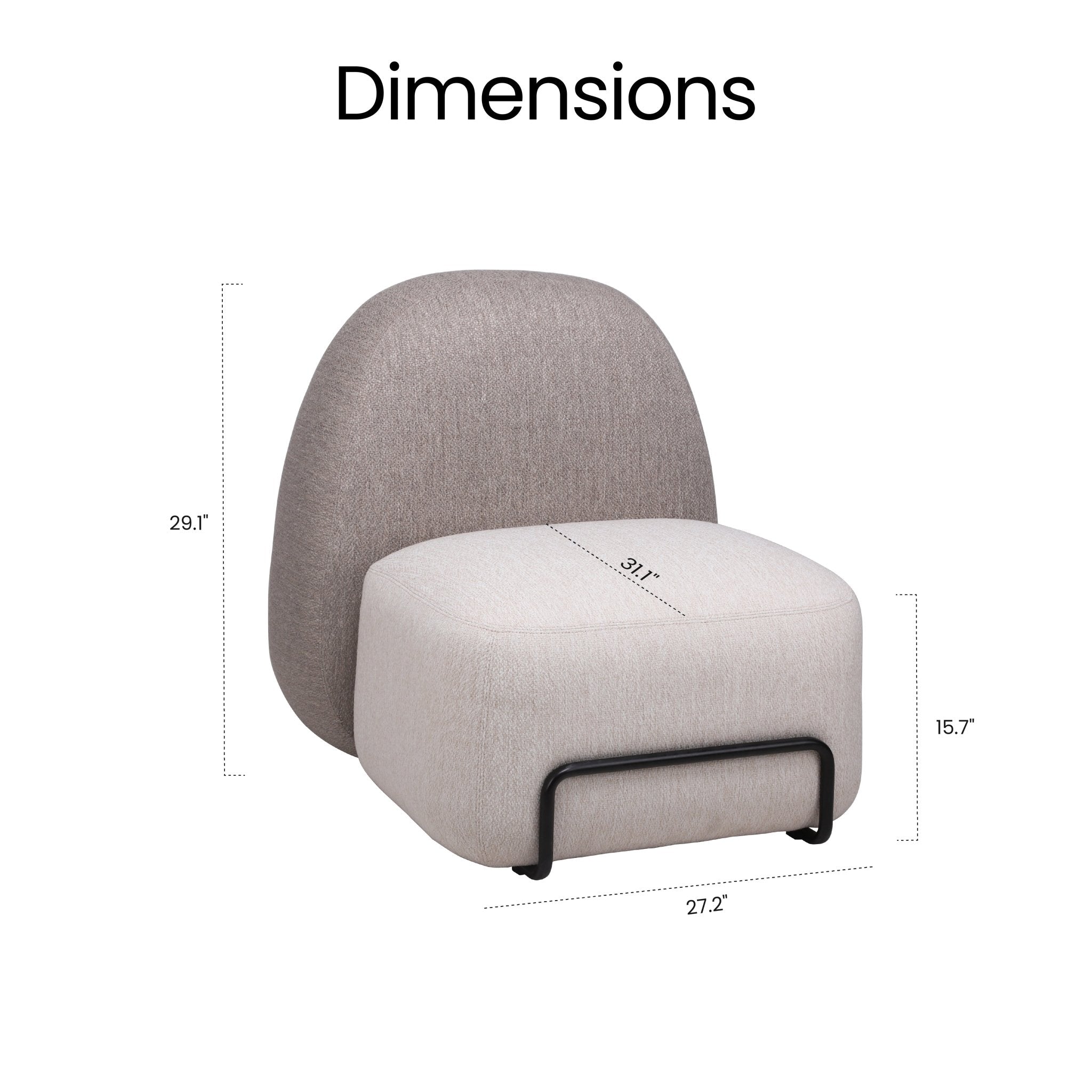 COLAMY BouclePod Curved Minimalist Lounge Chair - COLAMY