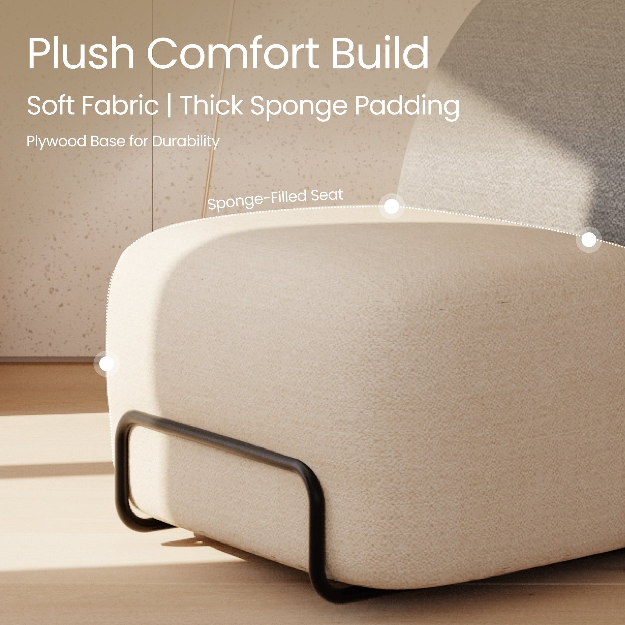 COLAMY BouclePod Curved Minimalist Lounge Chair - COLAMY