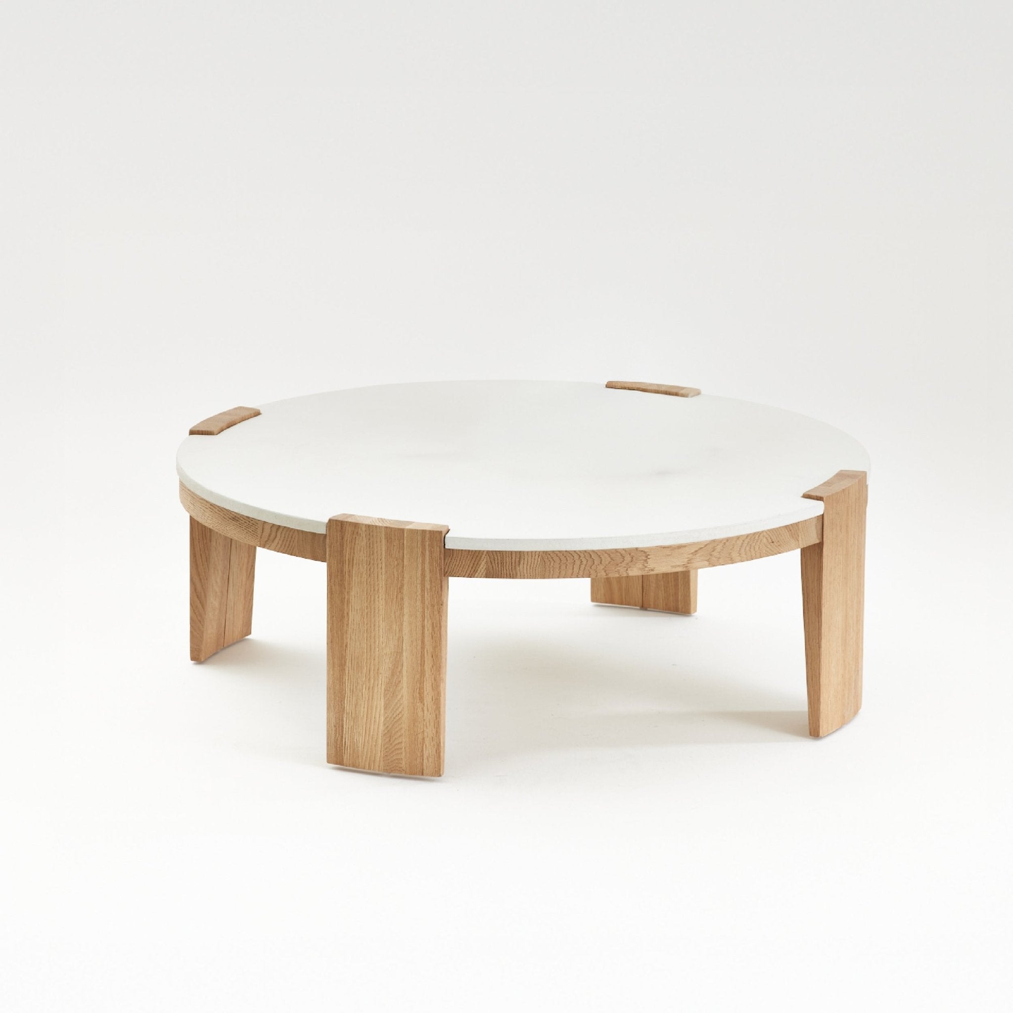 COLAMY DUO Marble Round Coffee Table