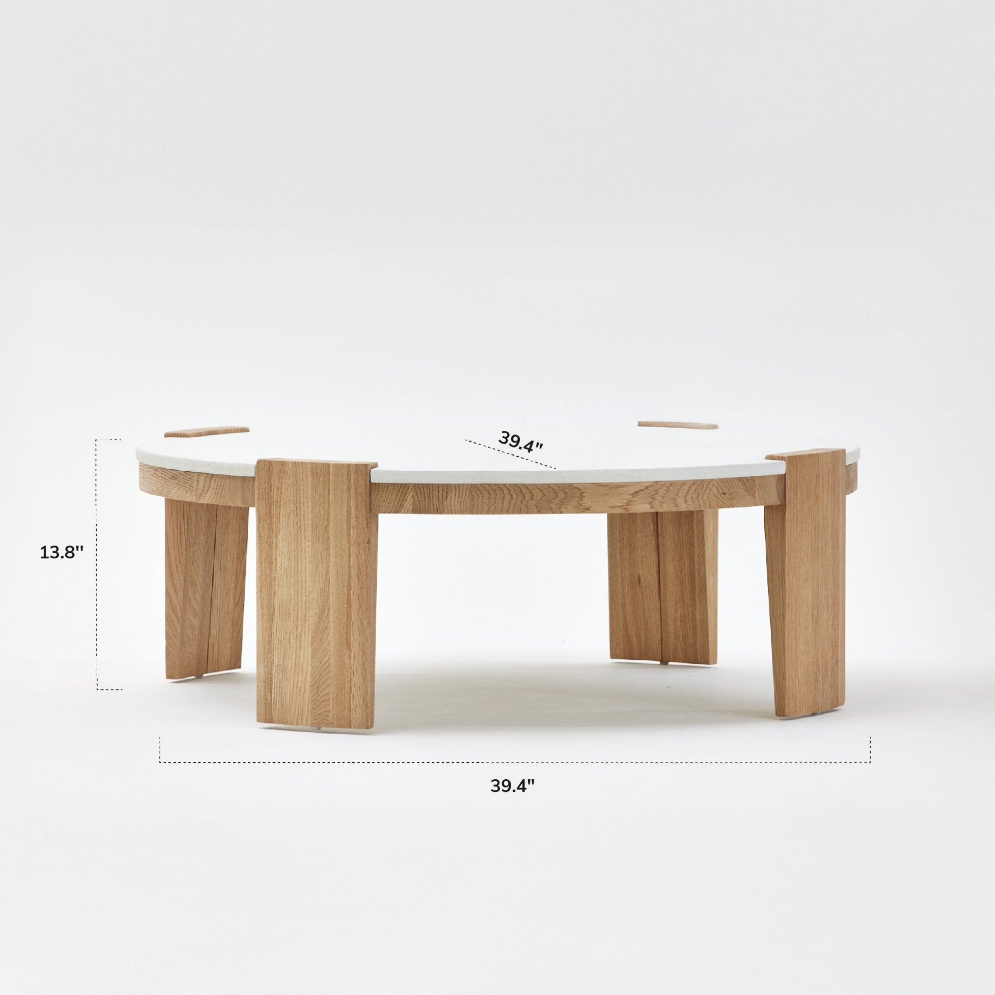 COLAMY DUO Marble Round Coffee Table