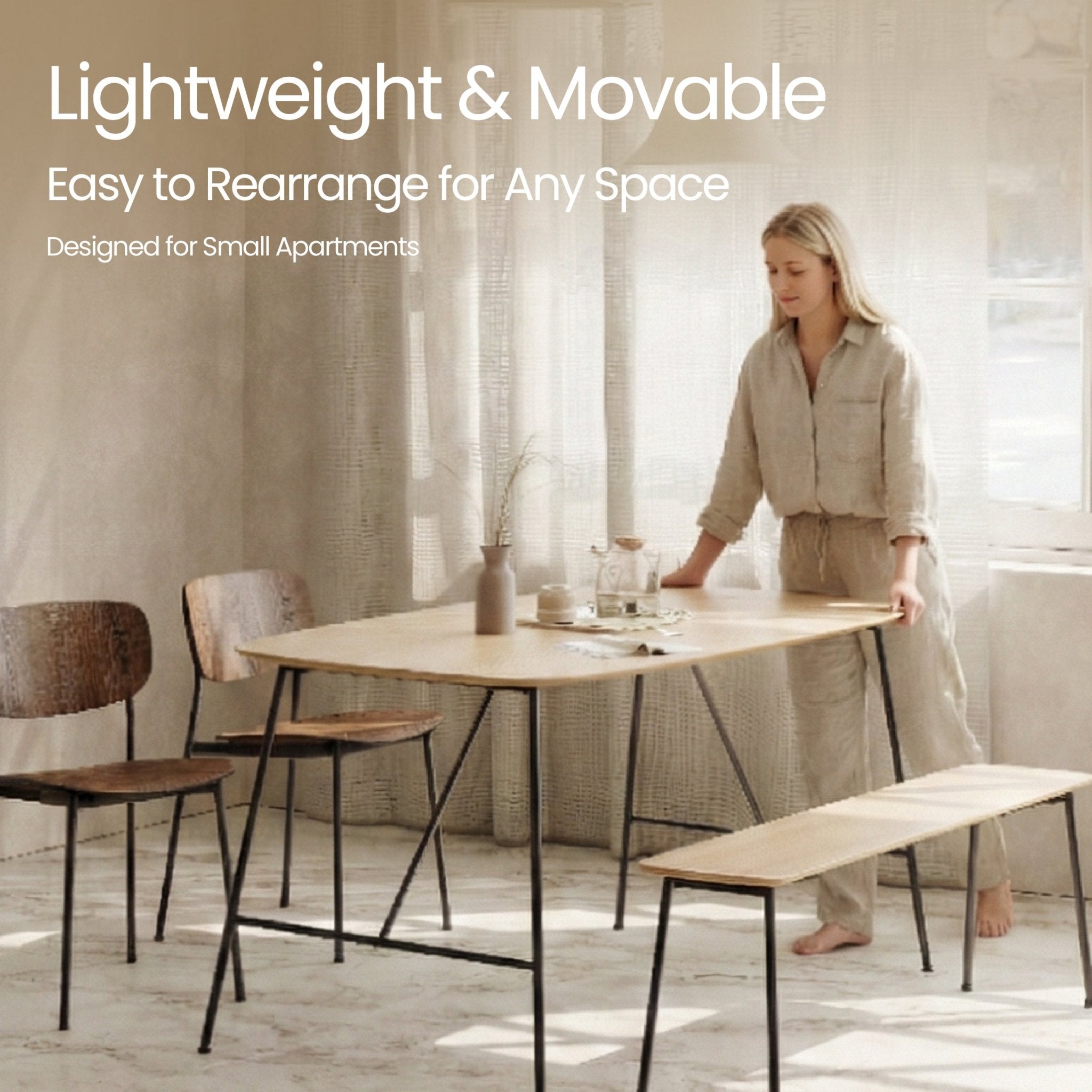 COLAMY ELARA Modern Dining Table - COLAMY