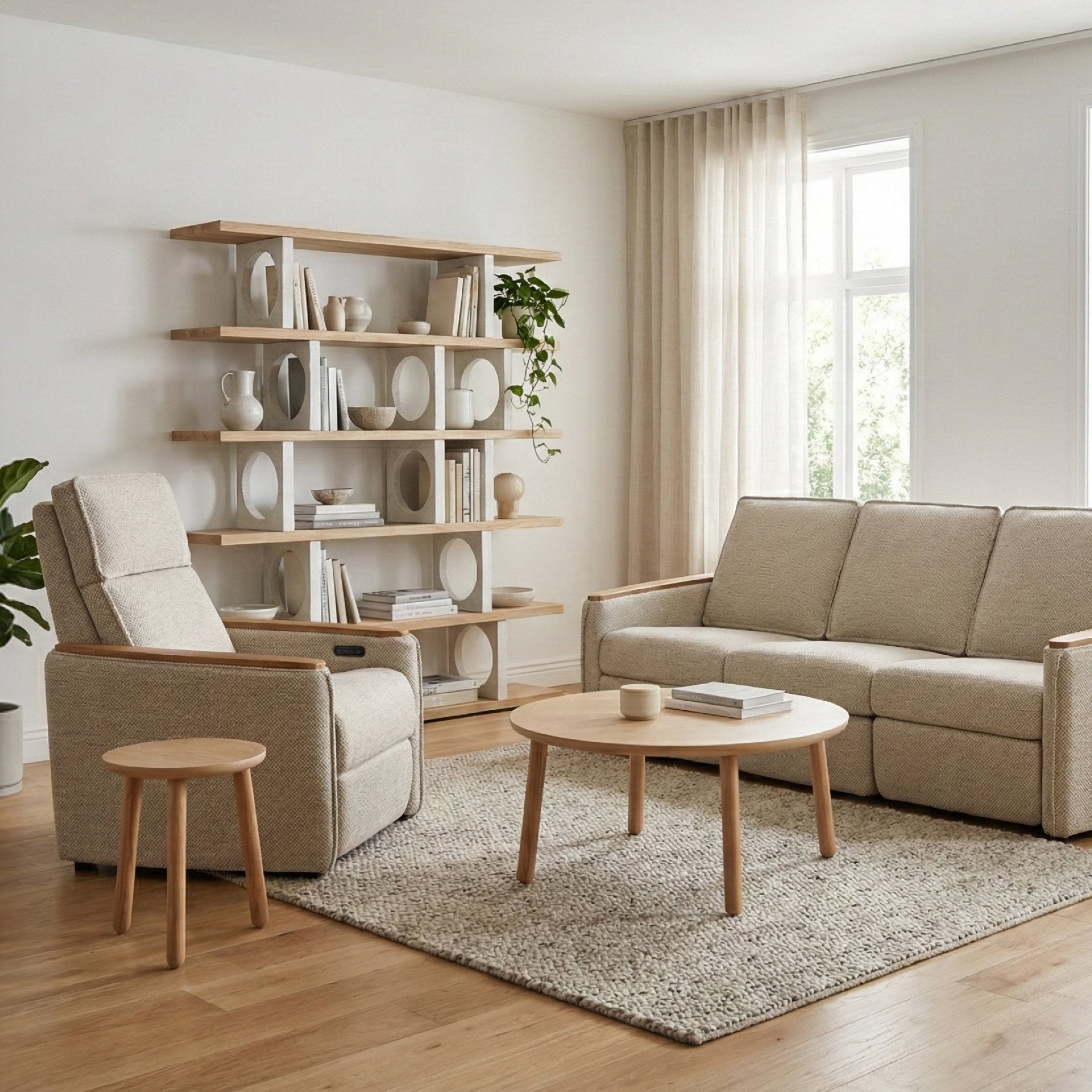 COLAMY LUME Modern Round Side Table - COLAMY