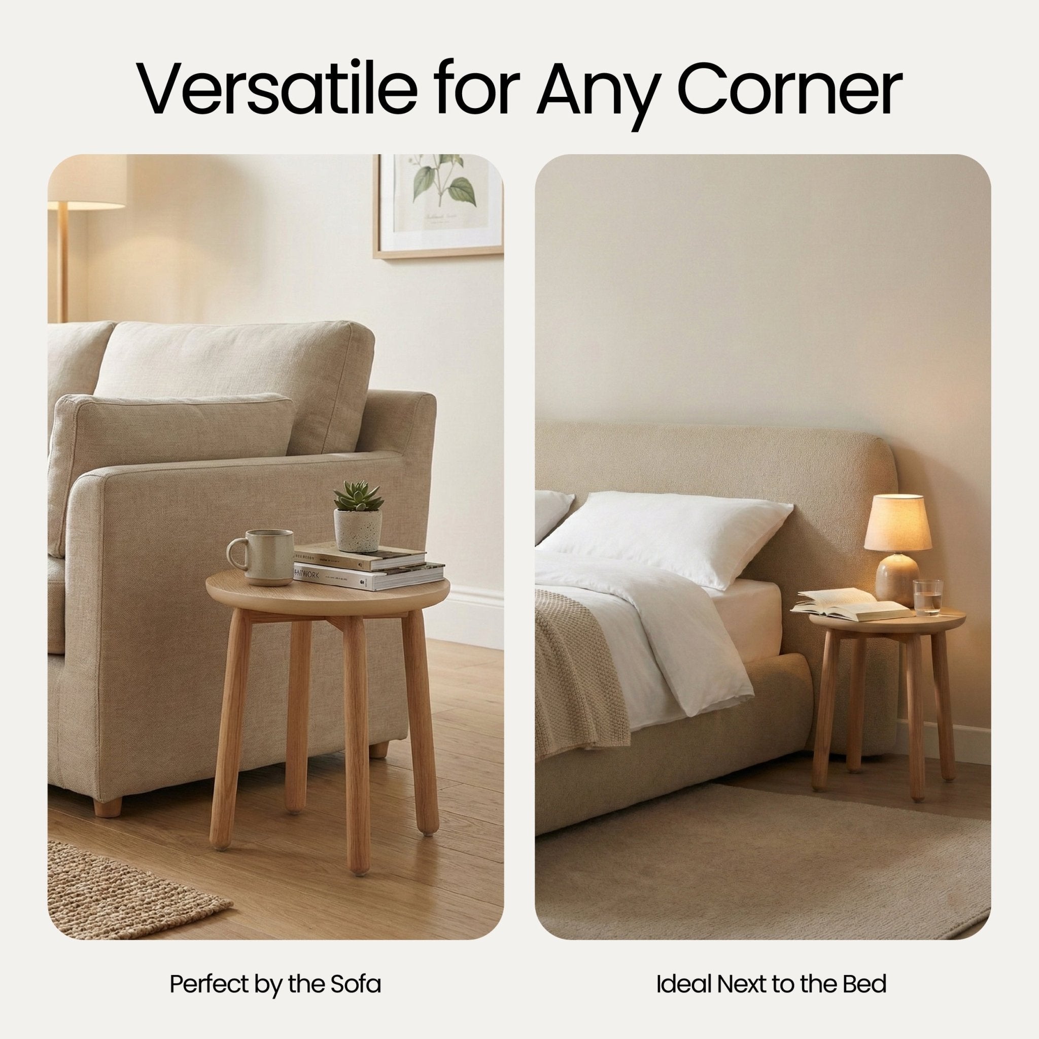 COLAMY LUME Modern Round Side Table - COLAMY