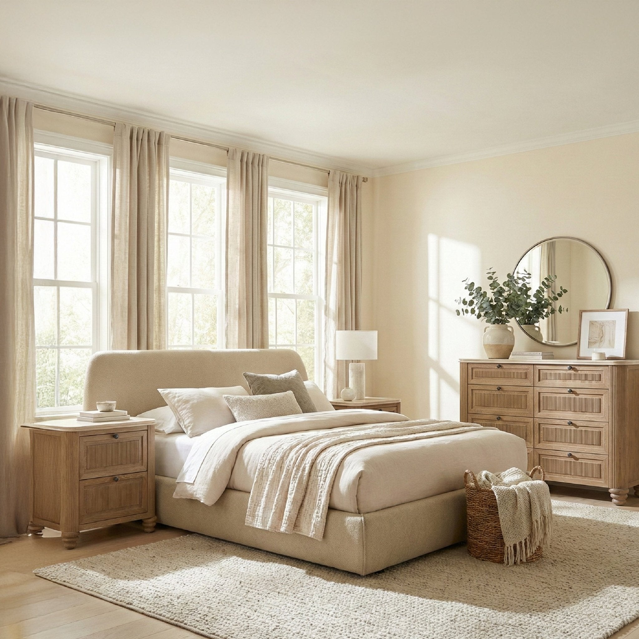 COLAMY LUMINA Modern Minimalist Pine Bed (US)