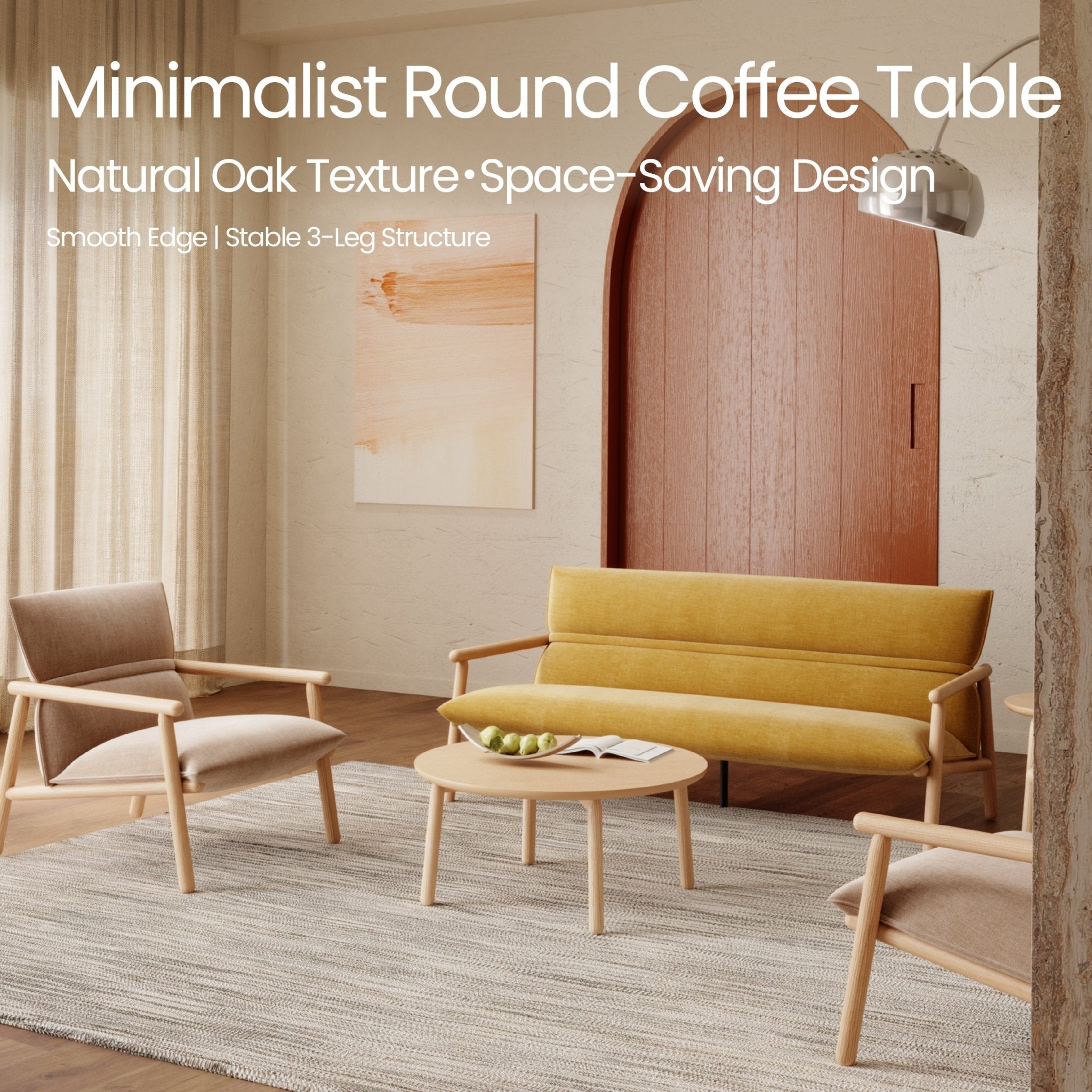 COLAMY LUMOR Round Coffee Table - COLAMY