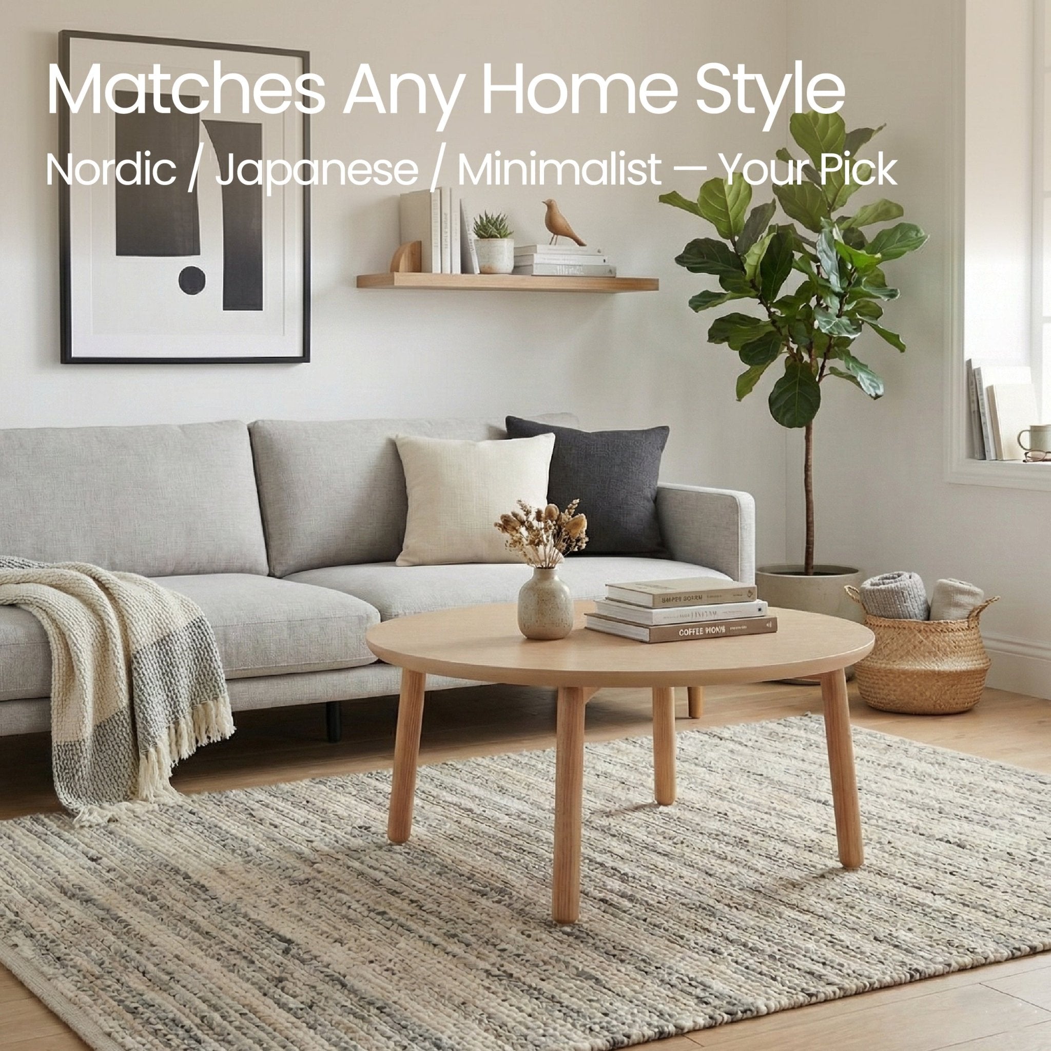 COLAMY LUMOR Round Coffee Table - COLAMY