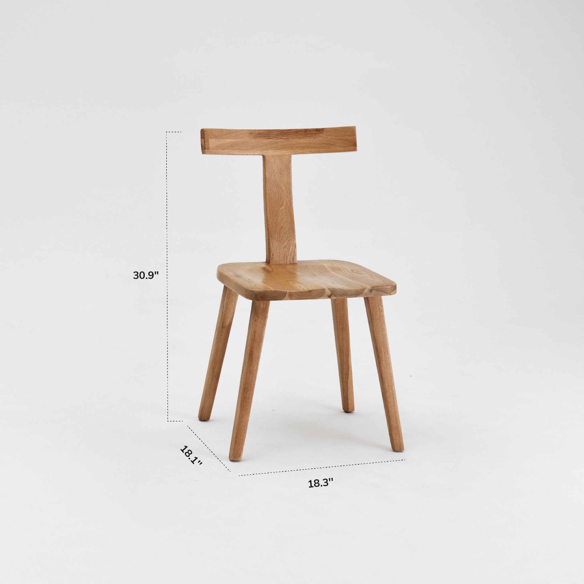 COLAMY NARA Solid Oak Minimalist Side Chair - 2