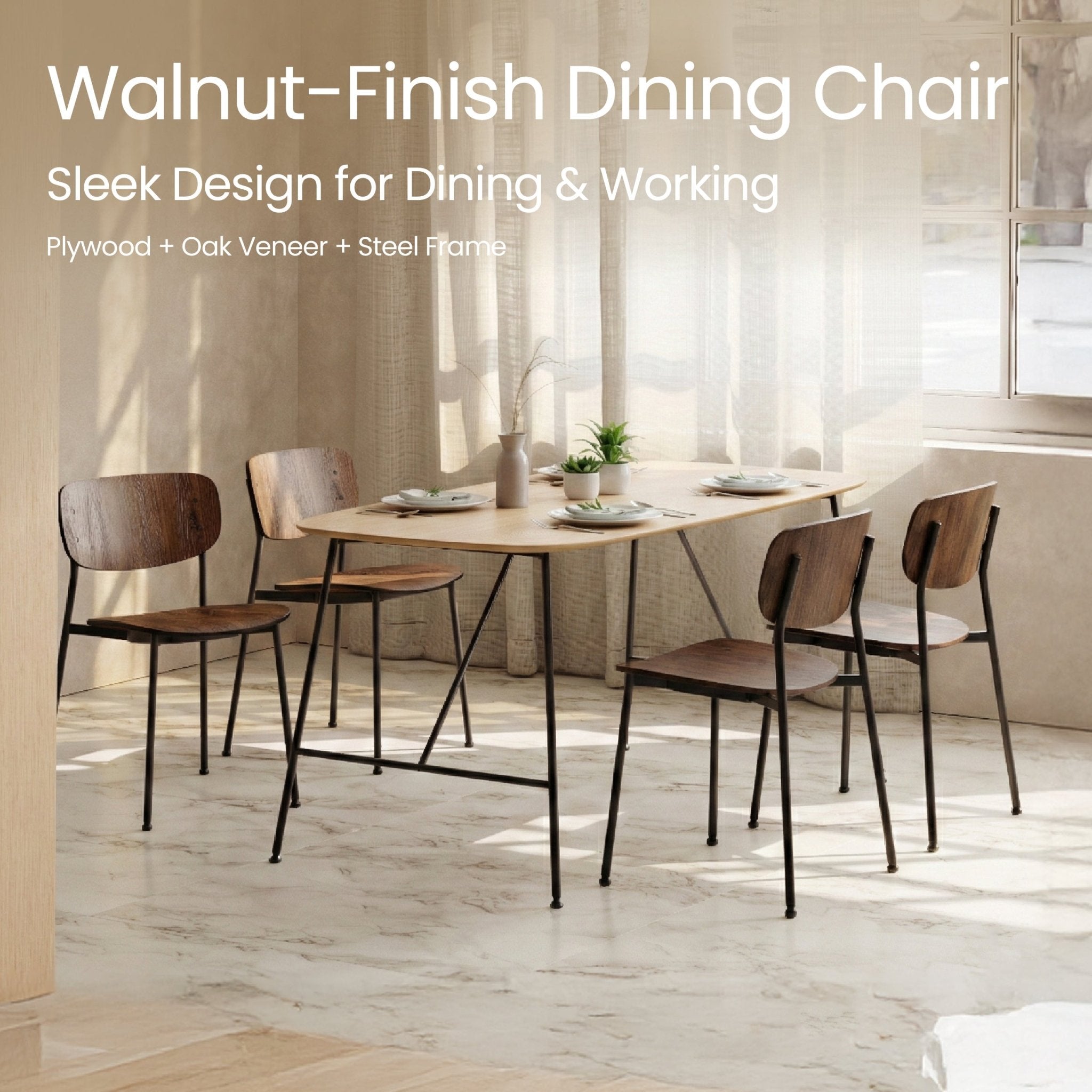 COLAMY NOREN Modern Minimalist Dining Chair - COLAMY