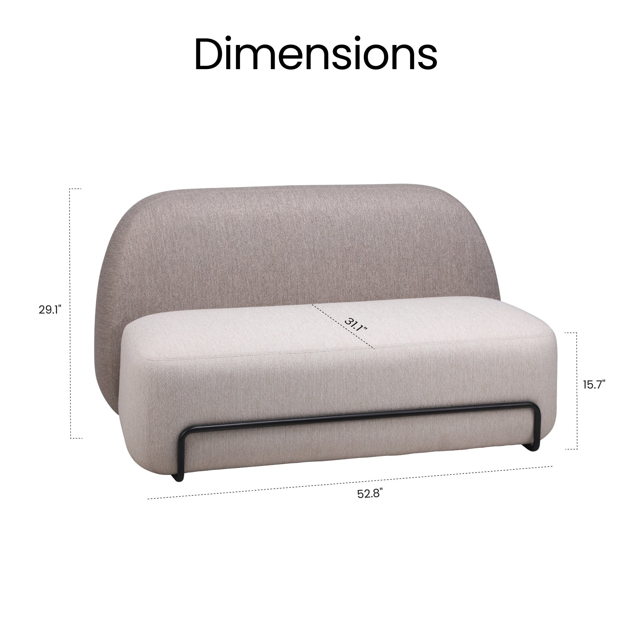 COLAMY NUVORA Curved Boucle Couch - COLAMY