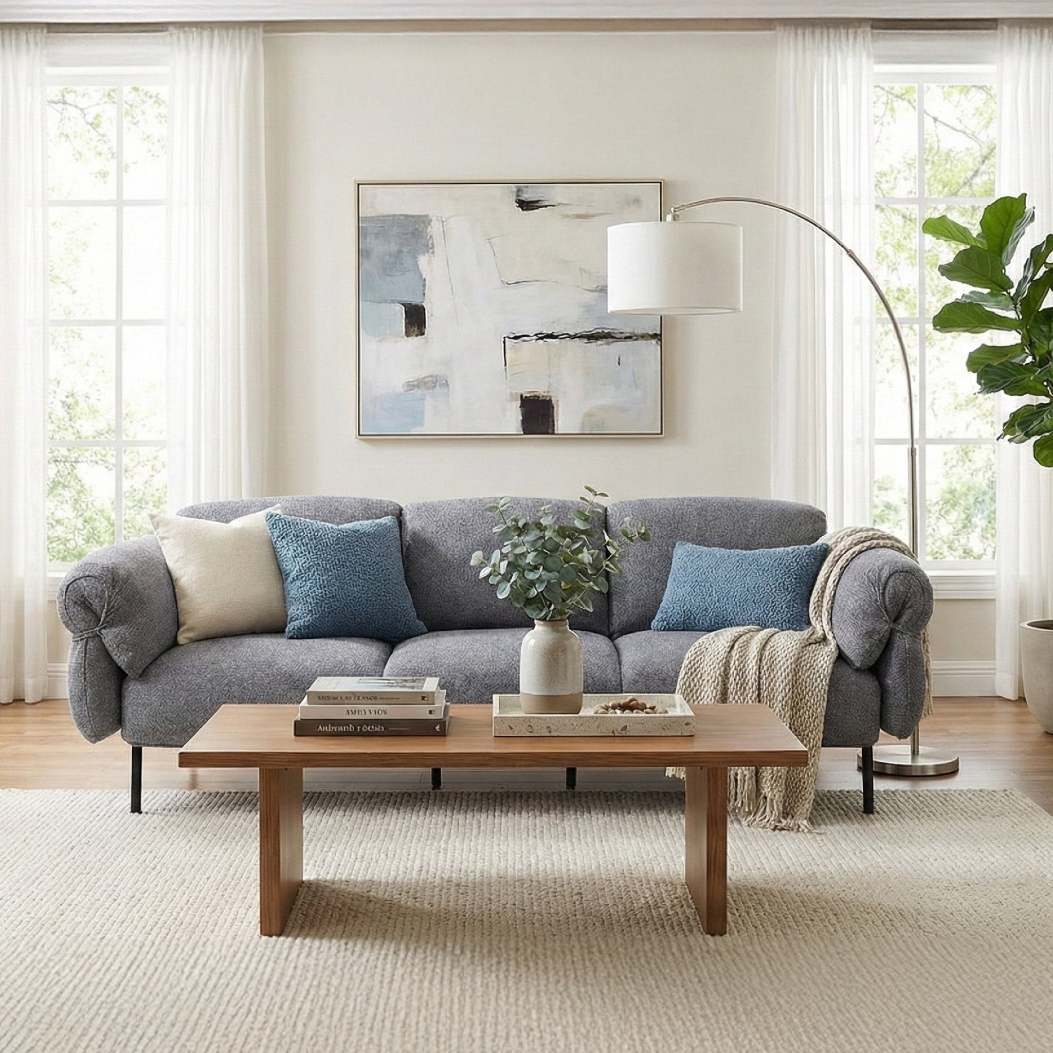 COLAMY PLUME CLOUD Modern Feather Upholstered Sofa - COLAMY