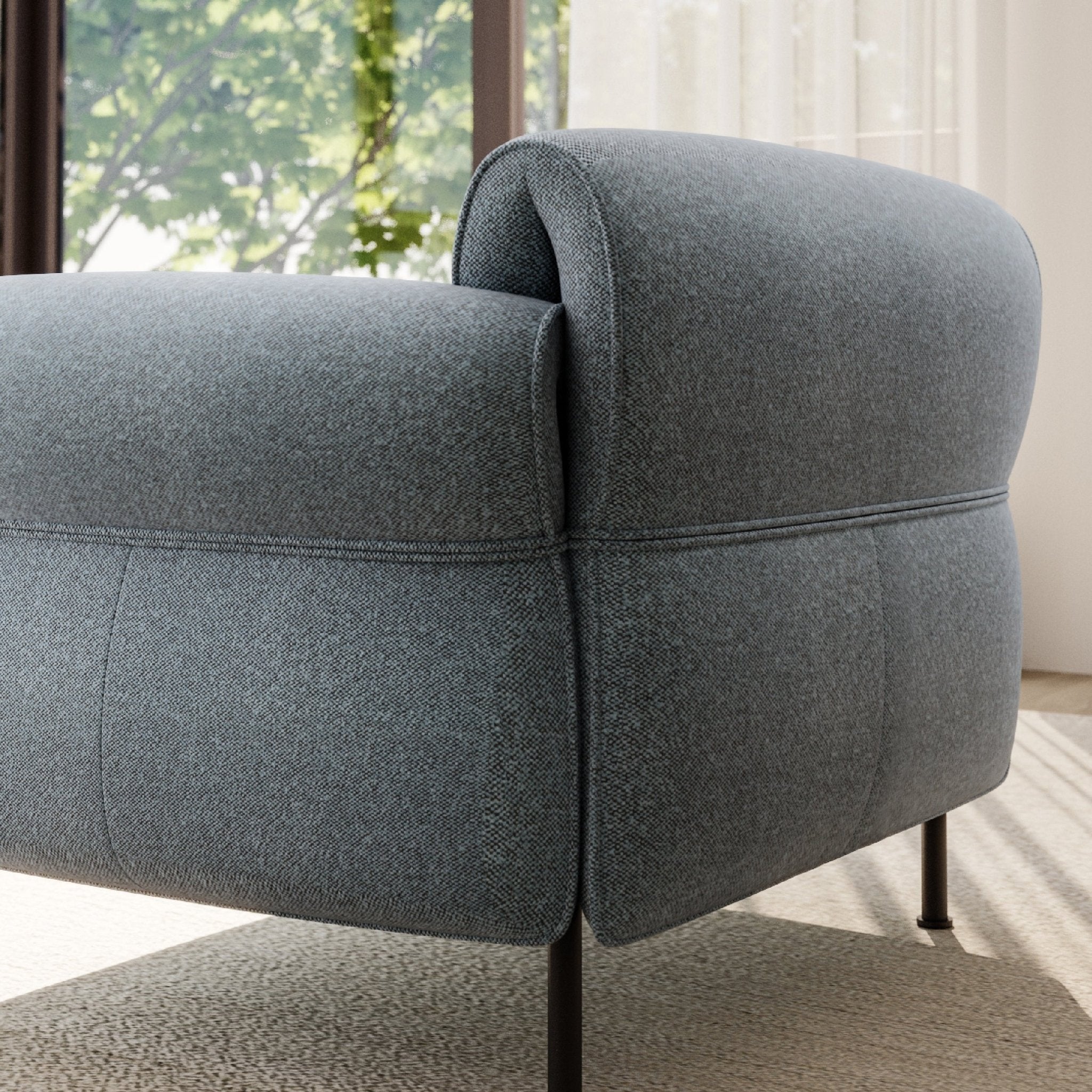 COLAMY PLUME MIST Modern Feather Upholstered Sofa - COLAMY