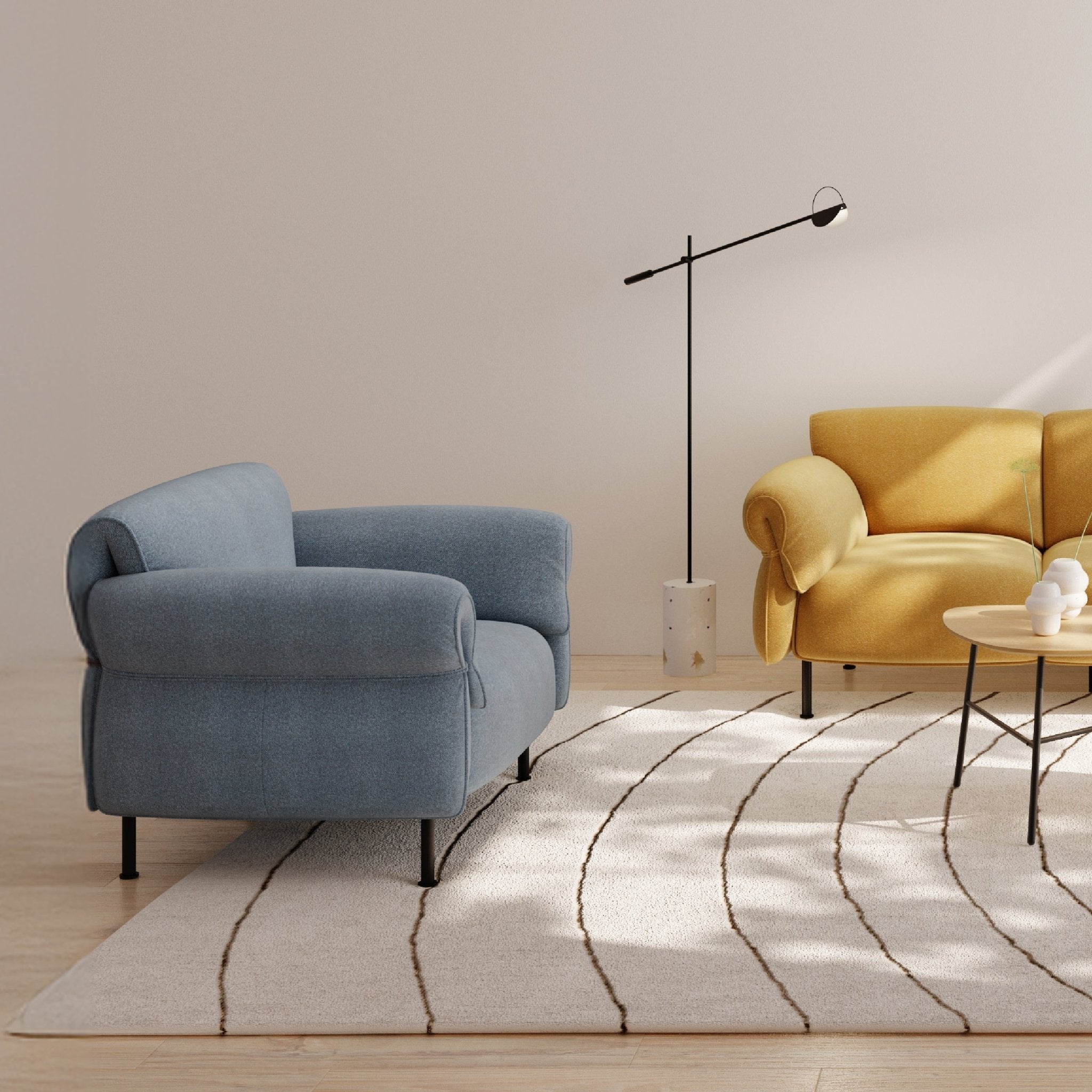 COLAMY PLUME MIST Modern Feather Upholstered Sofa - COLAMY