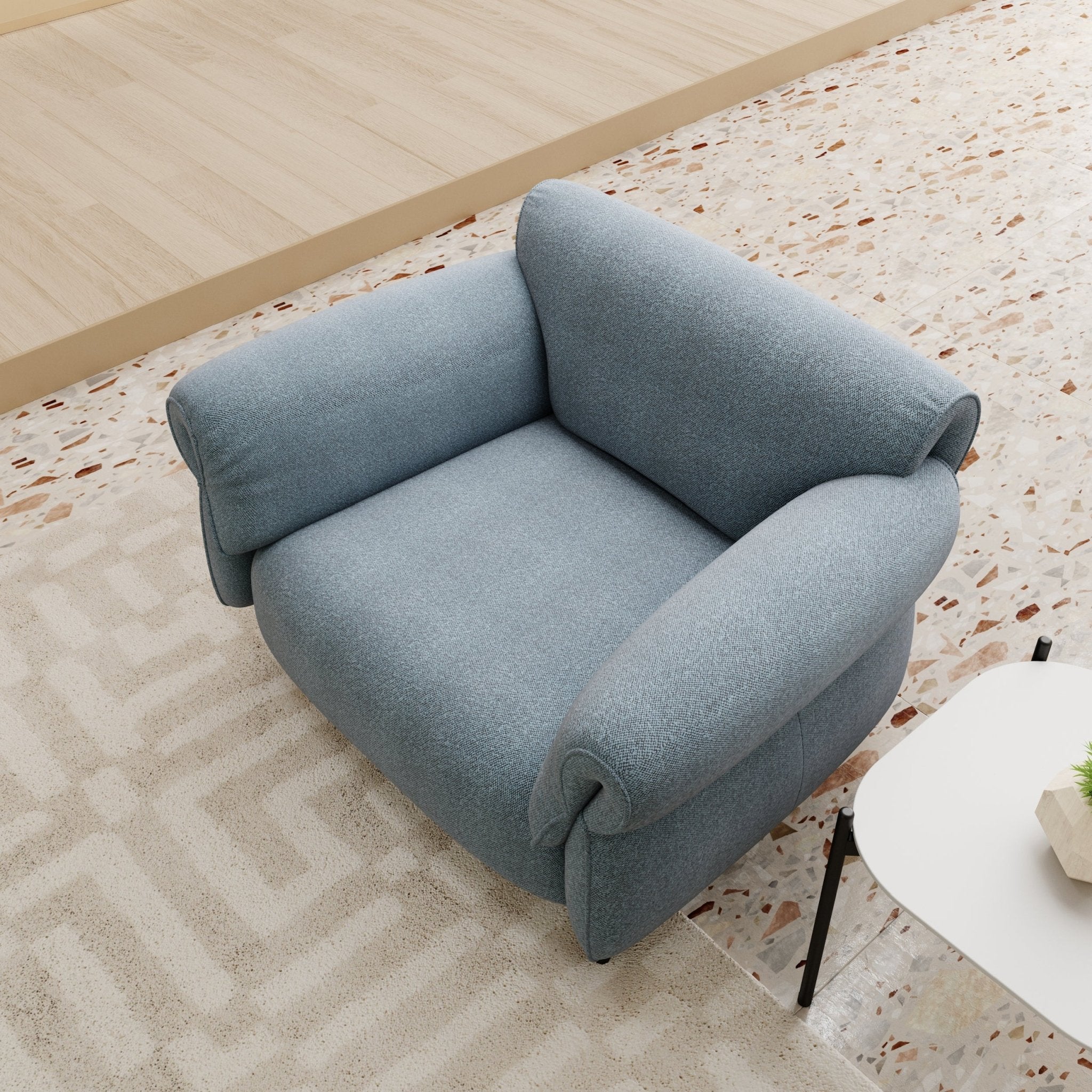 COLAMY PLUME MIST Modern Feather Upholstered Sofa - COLAMY