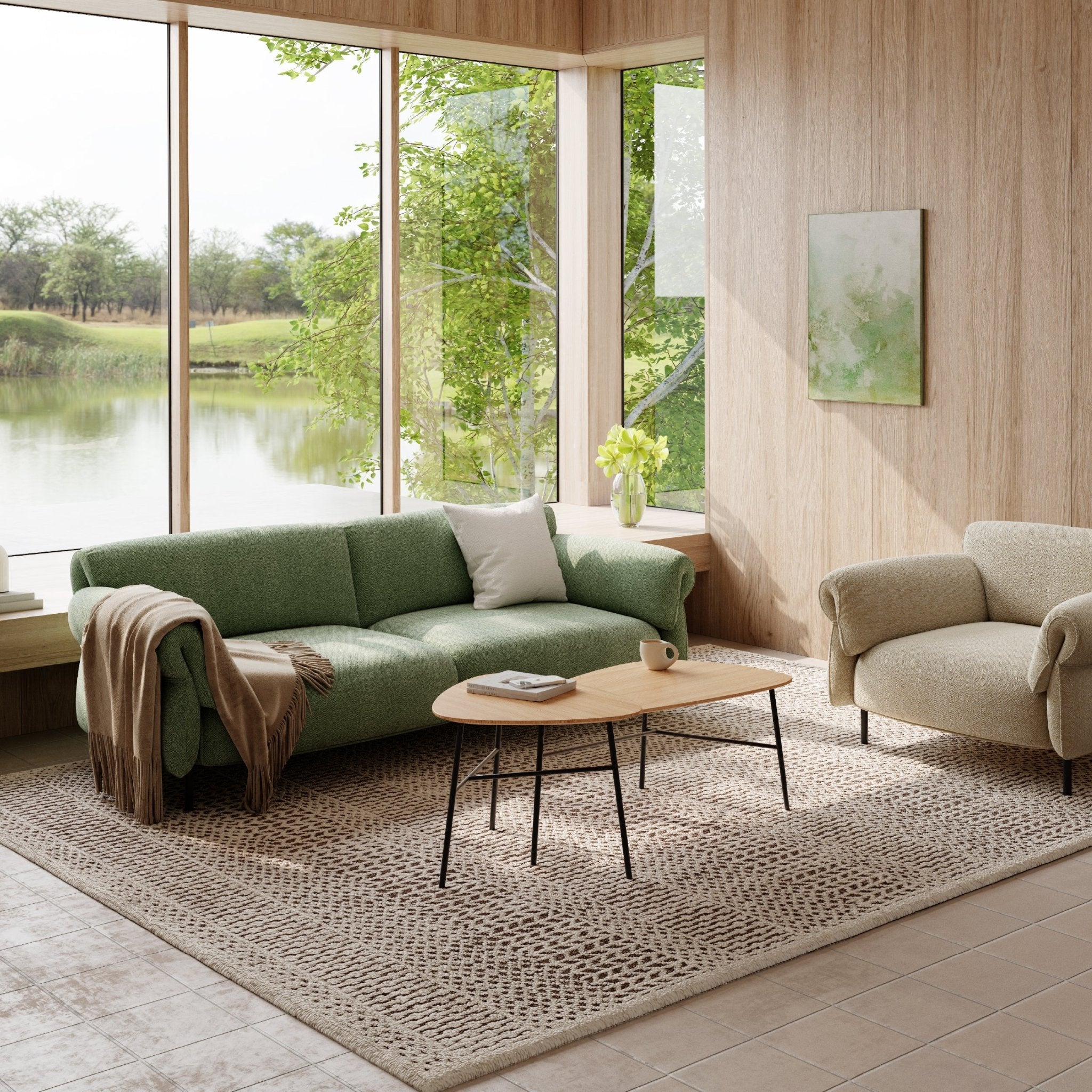 COLAMY PLUME SAGE Modern Feather Upholstered Sofa - COLAMY