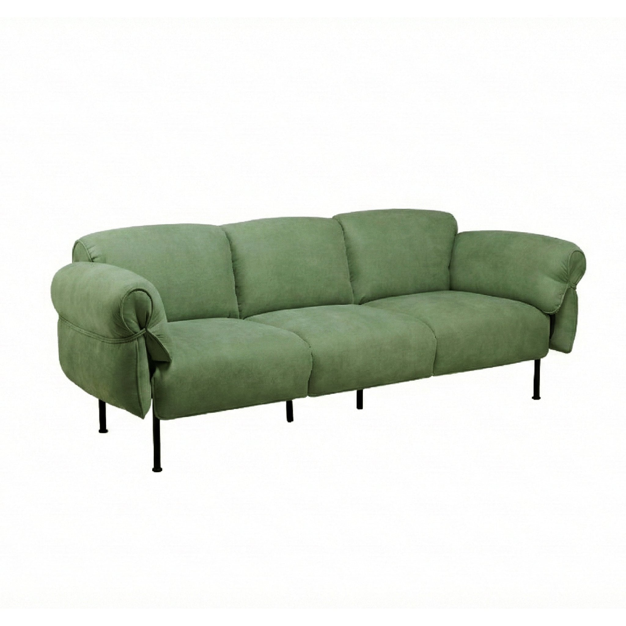 COLAMY PLUME SAGE Modern Feather Upholstered Sofa - COLAMY