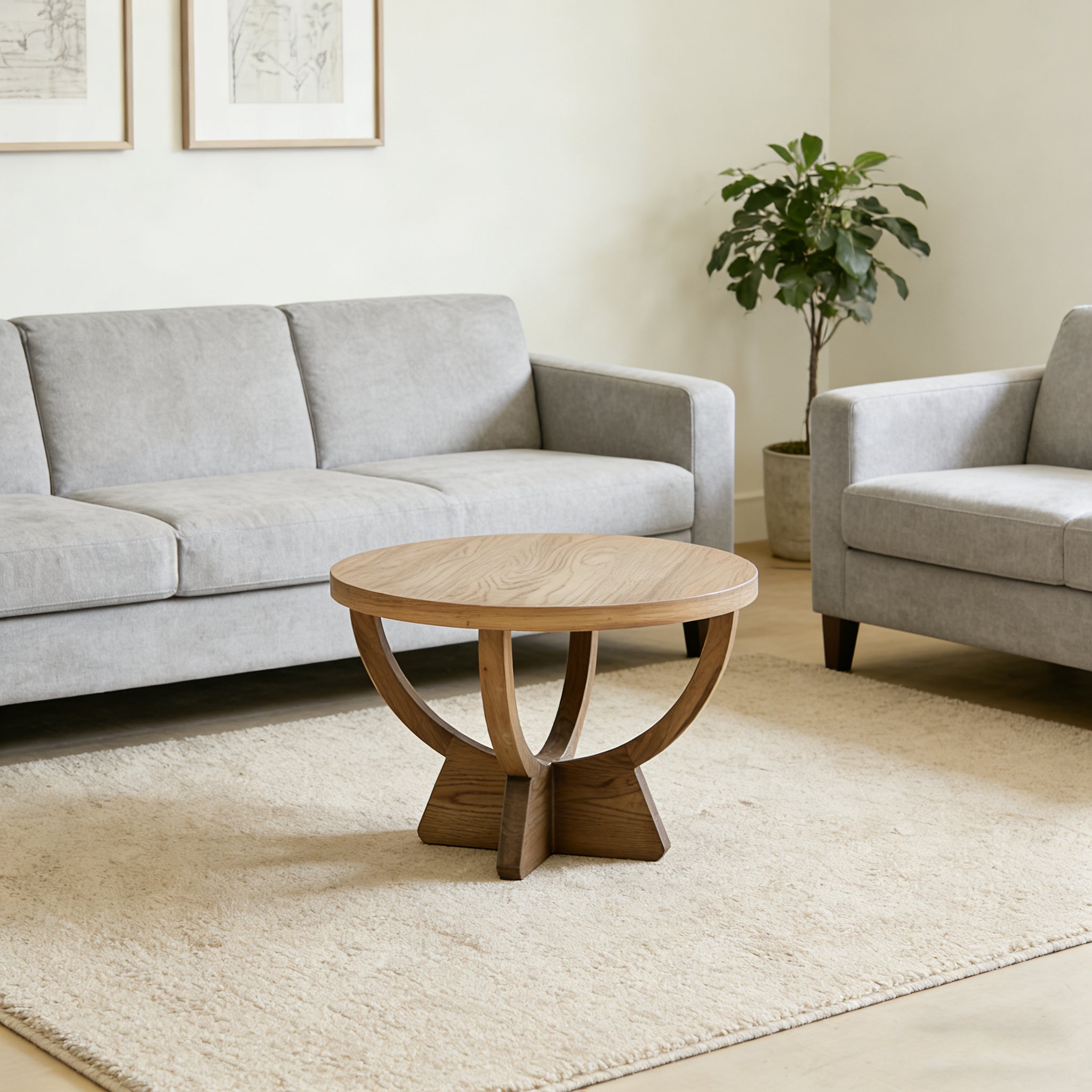 COLAMY ROKU Japandi Minimalist Elm Wood End Table -1