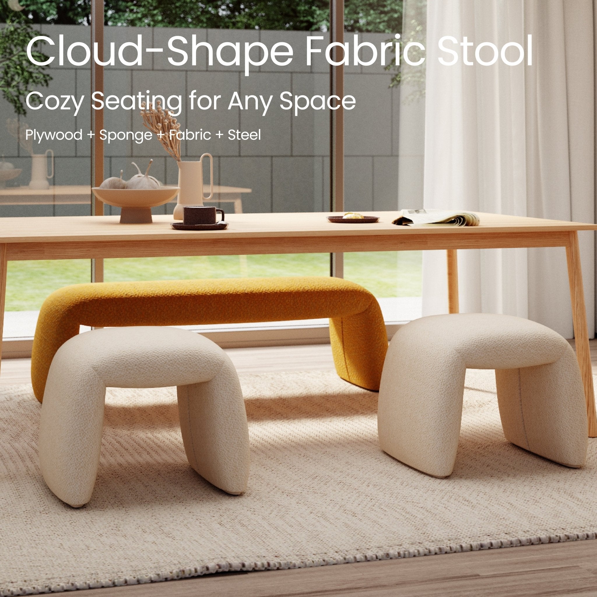 COLAMY SculptU Modern Minimalist Curved Footstool - COLAMY