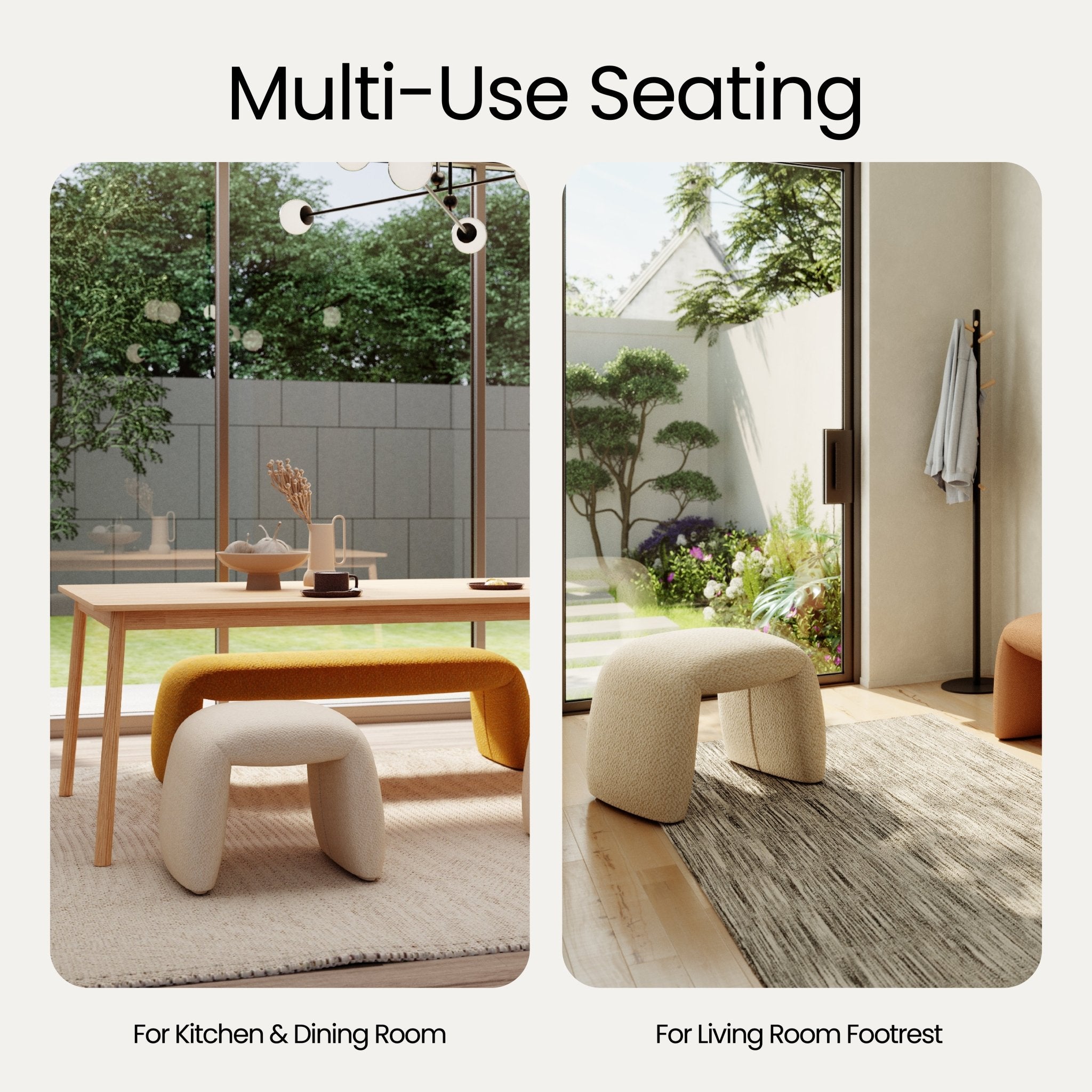 COLAMY SculptU Modern Minimalist Curved Footstool - COLAMY