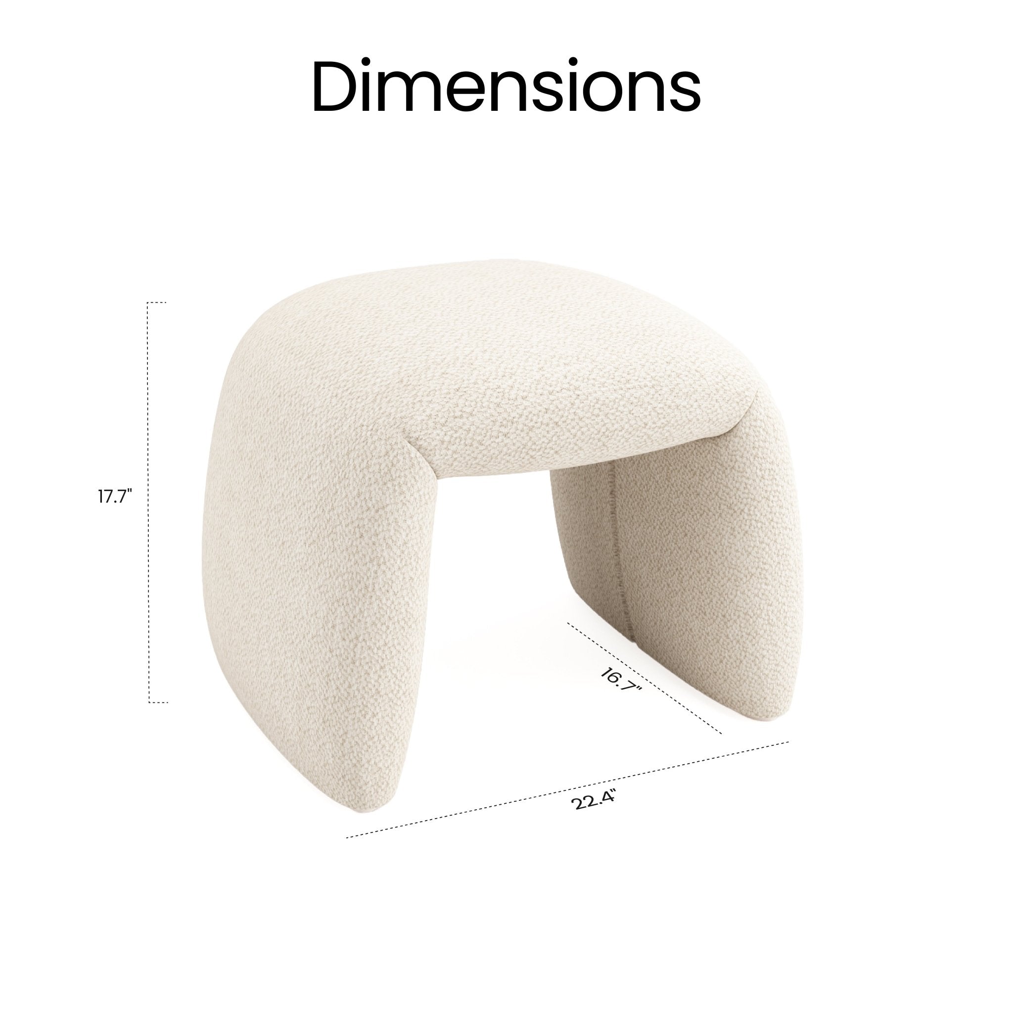 COLAMY SculptU Modern Minimalist Curved Footstool - COLAMY