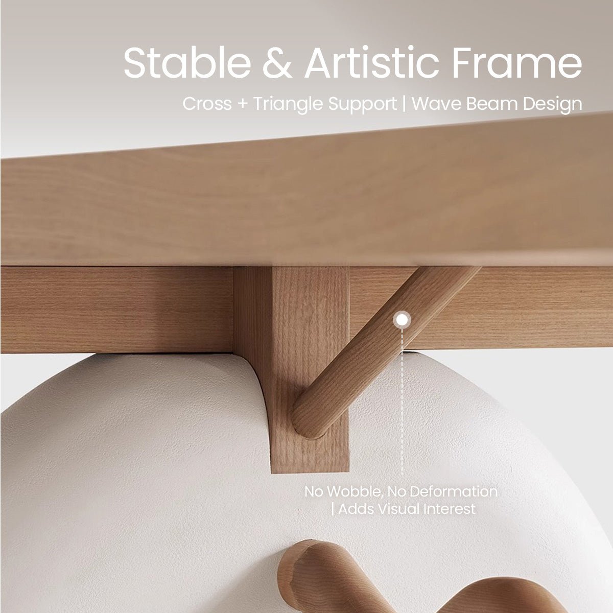 COLAMY UNDULA Solid Oak Dining Table - COLAMY