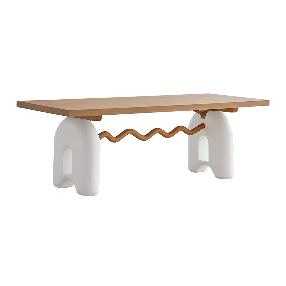 COLAMY UNDULA Solid Oak Dining Table - COLAMY