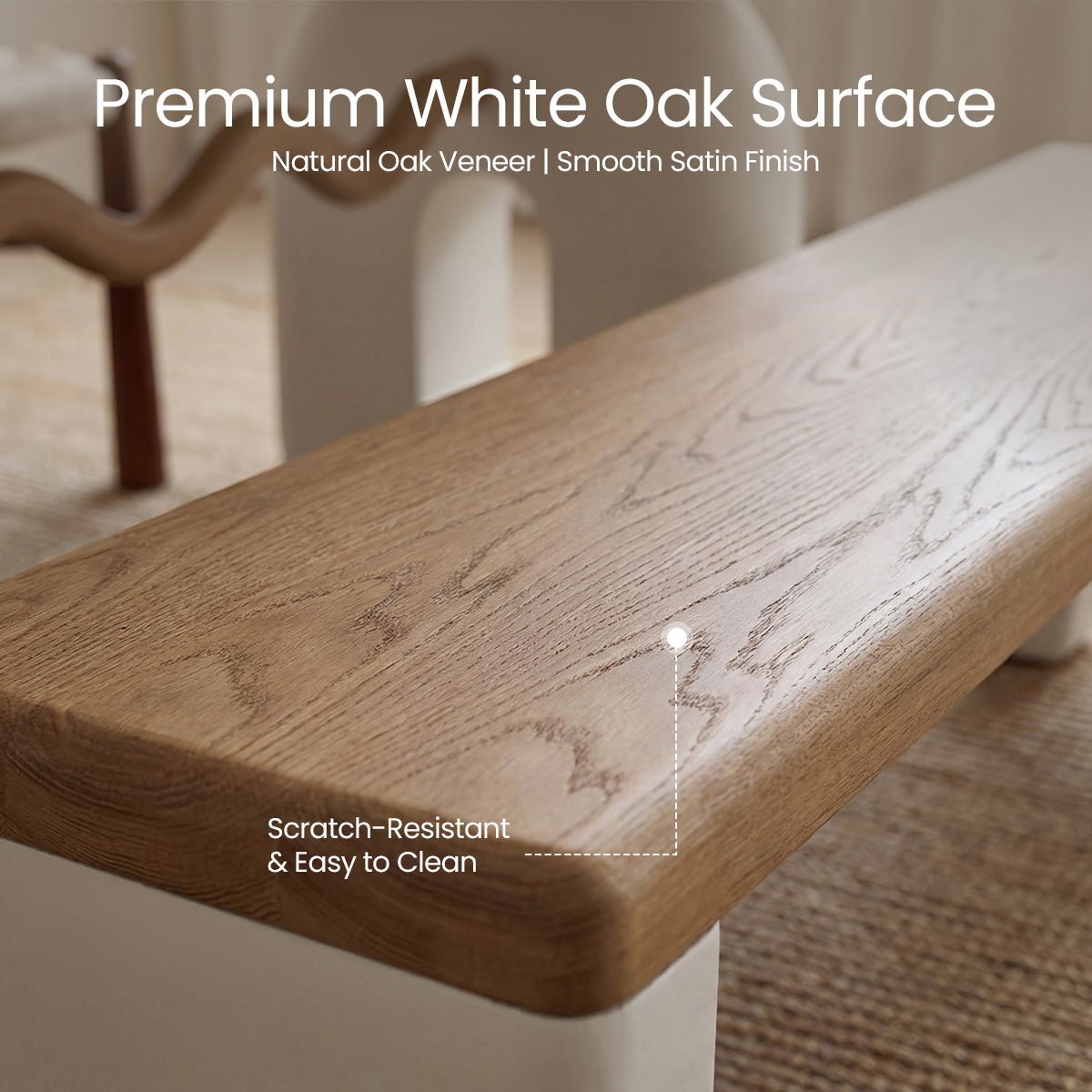 COLAMY VARESE Solid Wood Bench For Entryway Dining Living Room - COLAMY