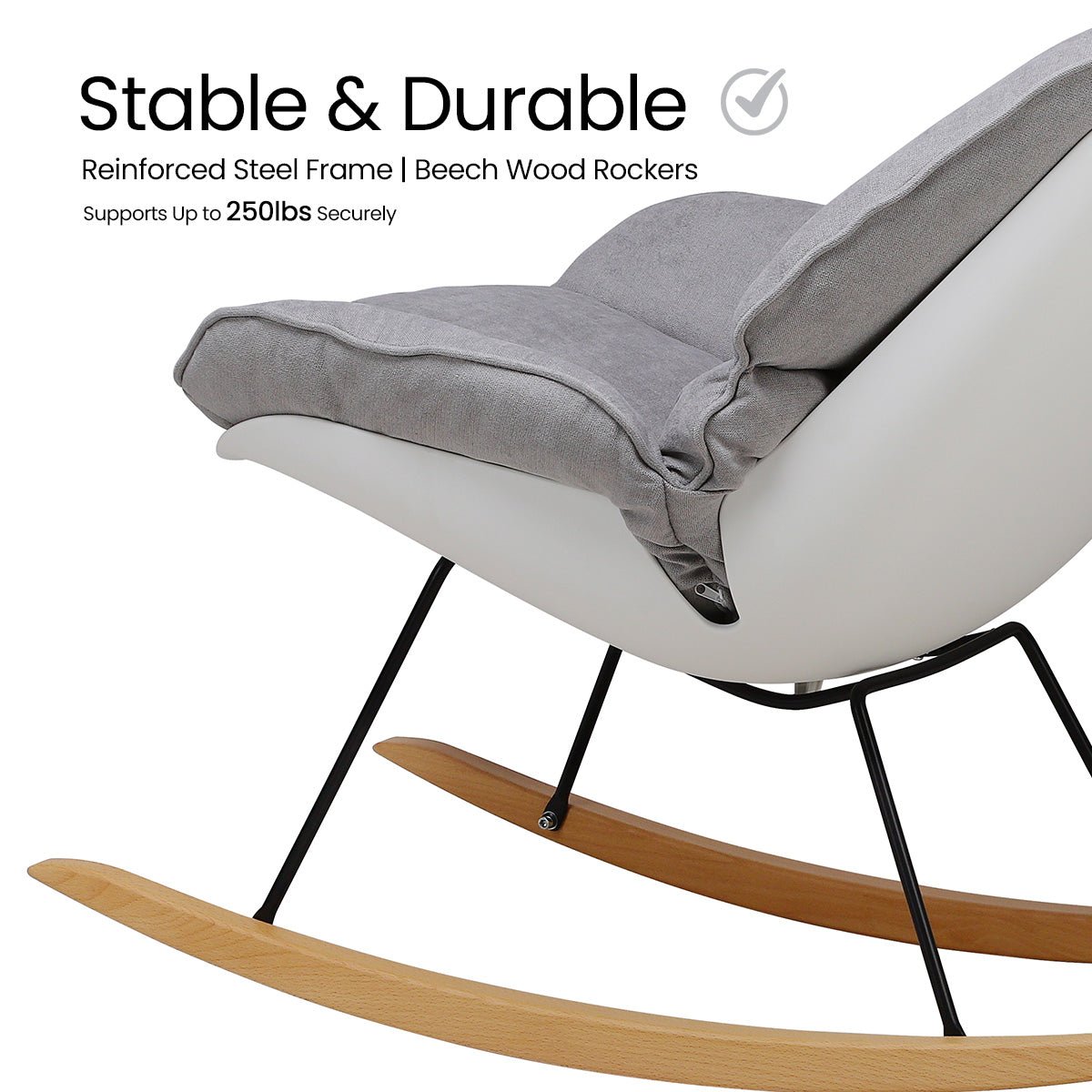 COLAMY VELAR Modern Nordic Comfort Rocking Lounge Chair - COLAMY