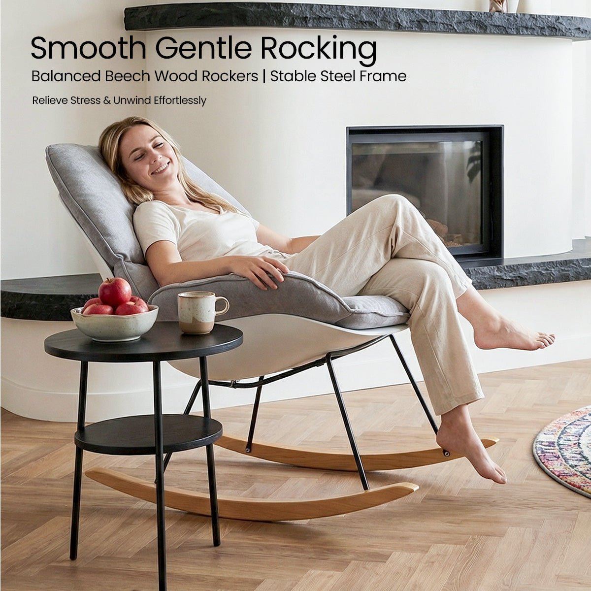 COLAMY VELAR Modern Nordic Comfort Rocking Lounge Chair - COLAMY