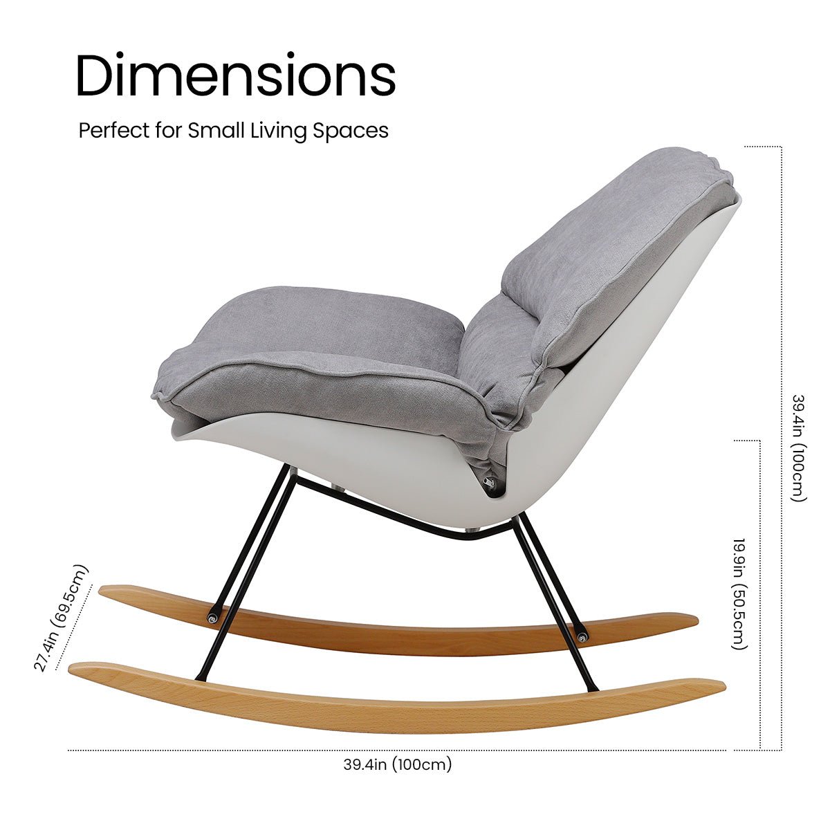 COLAMY VELAR Modern Nordic Comfort Rocking Lounge Chair - COLAMY