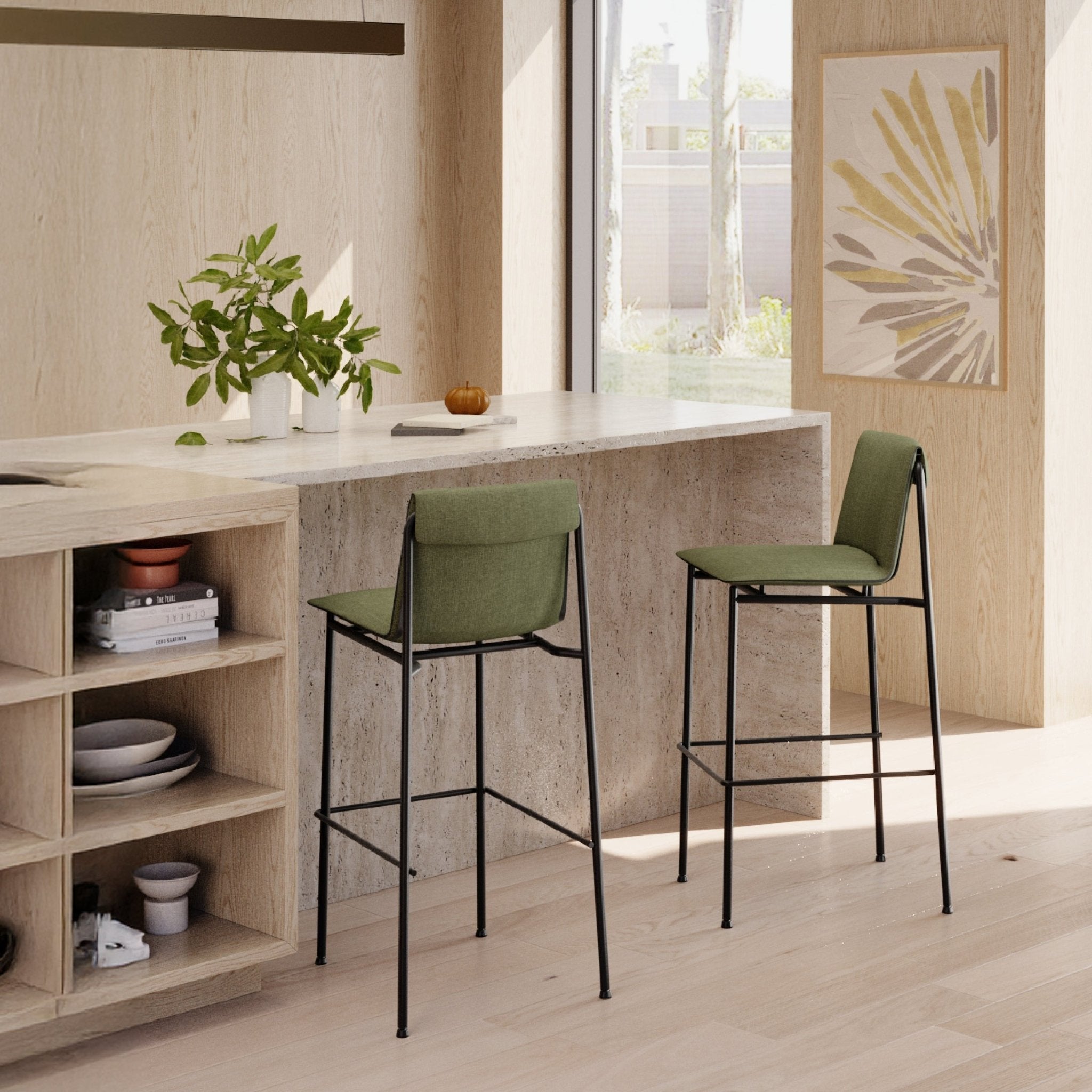 COLAMY VERDA Modern Bar Stools - COLAMY