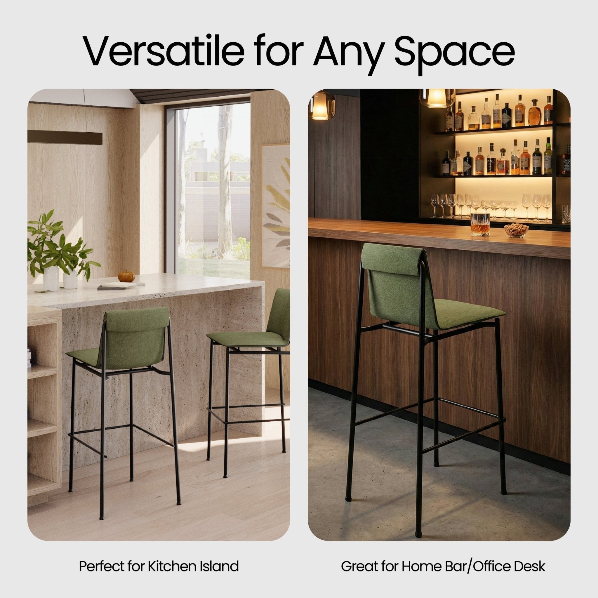 COLAMY VERDA Modern Bar Stools - COLAMY